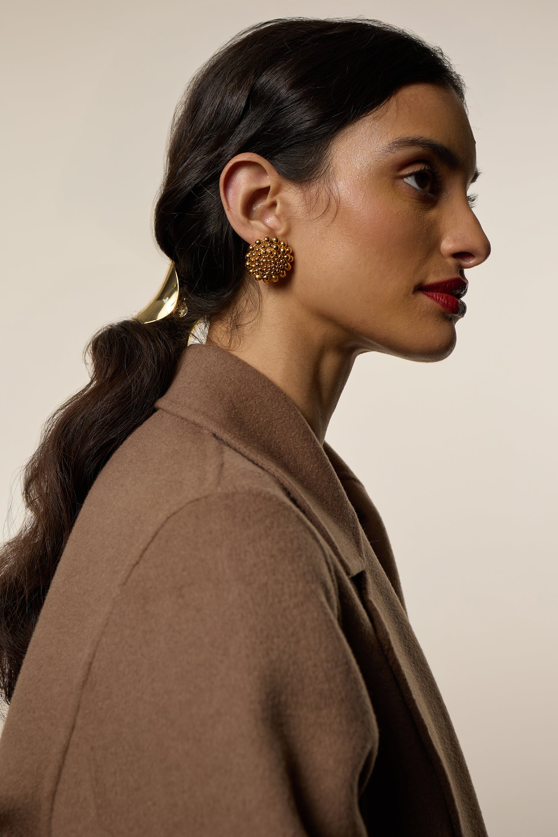 Zoe Ball Chain Button Earrings for Women - Trendy Gold & Silver Hoop Earrings - Perfect for Casual, Office & Party Wear