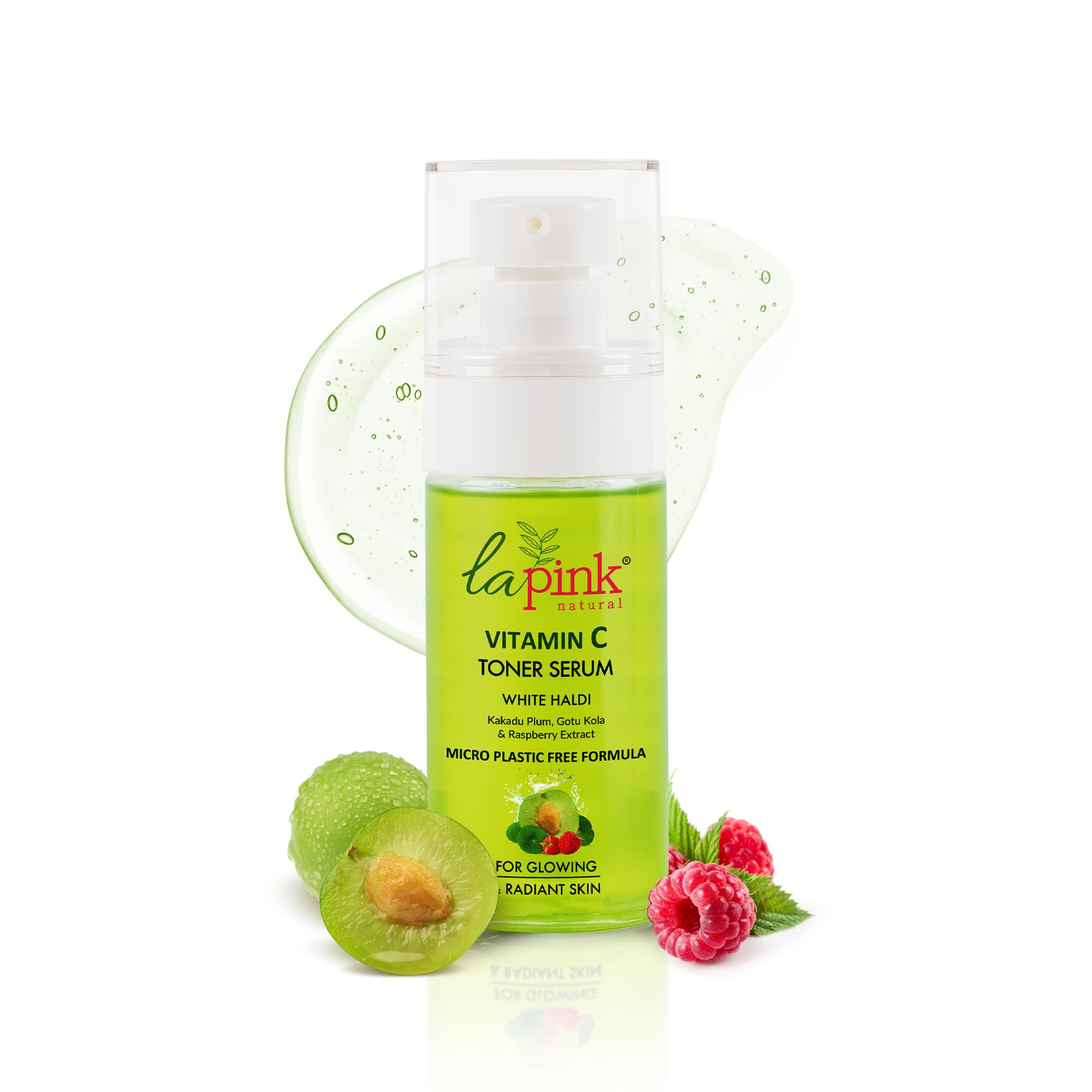 La Pink Vitamin C Face Toner Serum with White Turmeric & Gotu Kola - Alcohol-Free Brightening Facial Mist for Glowing Skin | 100% Microplastic-Free Formula | Suitable for All Skin Types | 50ml | Perfect for Morning Skincare Routine & Post-Workout Refreshment