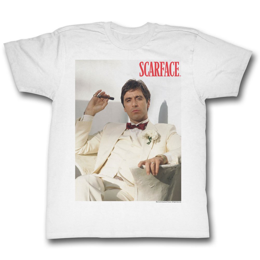 Scarface Men's Chillin Graphic T-Shirt - Small, White - Casual Streetwear for Everyday Wear & Urban Fashion