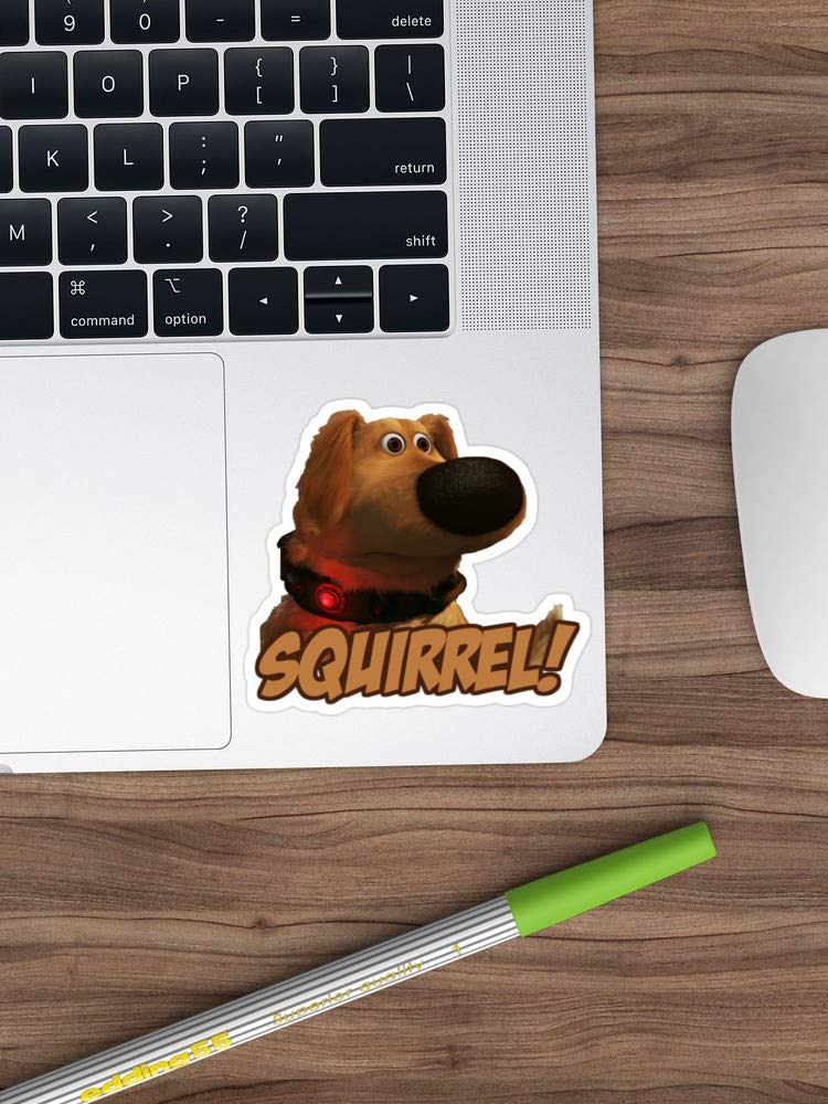 3 Pack Up Movie Dug the Dog & Squirrel Vinyl Stickers - Funny Decals for Laptop, Phone, Car, Guitar, Fridge - Perfect for Kids Rooms, School Supplies & Office Decor