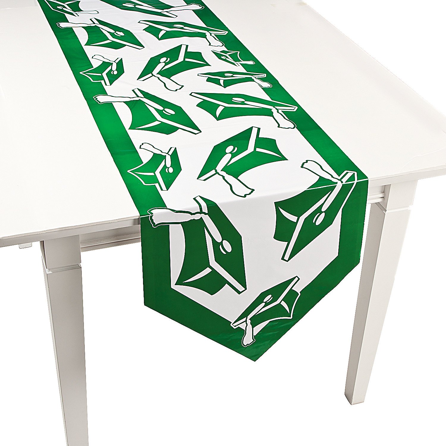 Green Congratulations Graduation Table Runner - 1 Piece Graduation Party Decor - Perfect for Graduation Ceremonies, Parties & Banquets