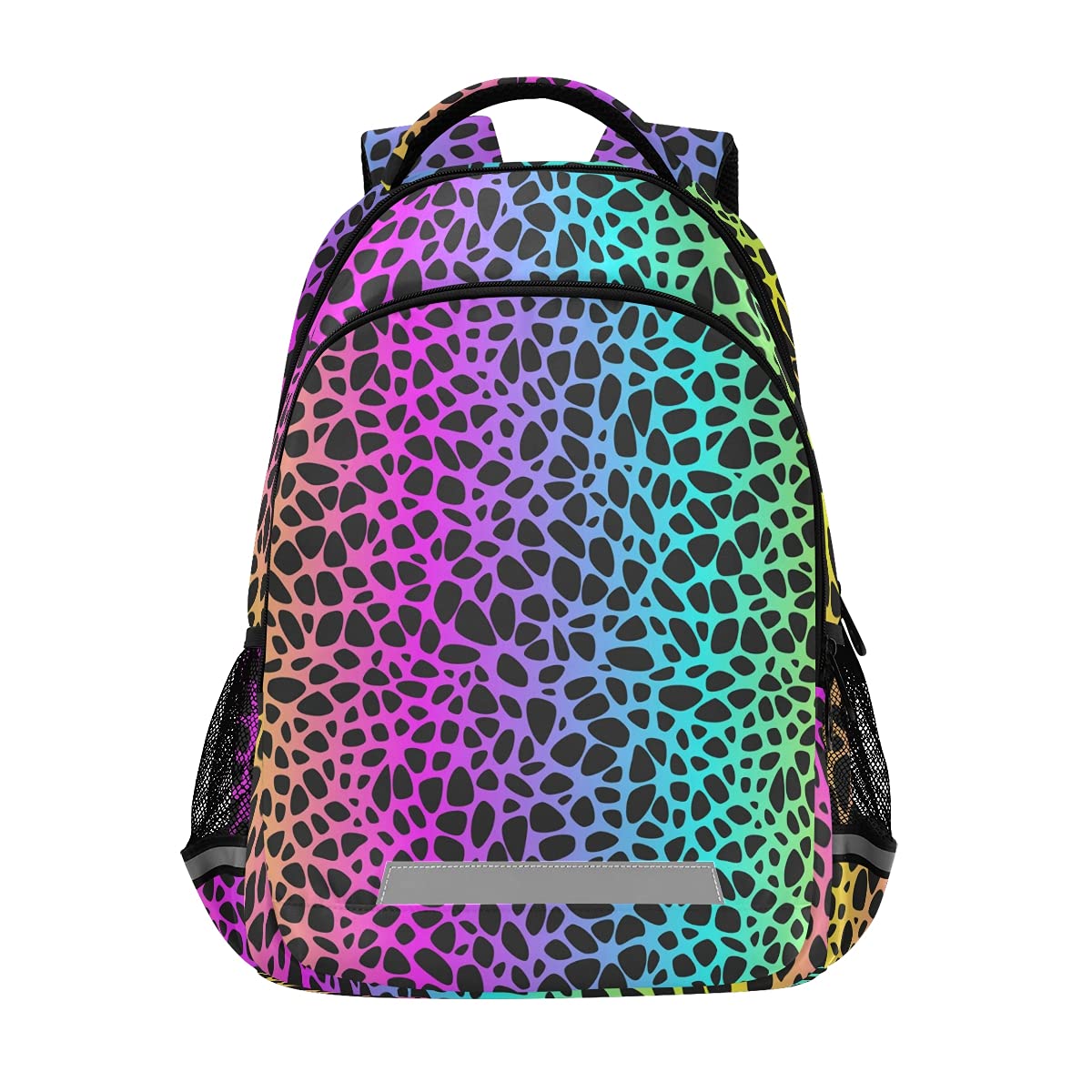 Rainbow Leopard Print Backpack for Kids & Teens - Lightweight School Backpack, Durable Travel Daypack for Boys & Girls - Perfect for School, College, Hiking & Daily Use