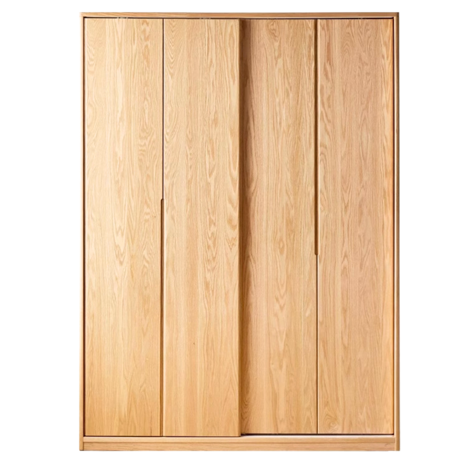 Solid Oak Wood Sliding Door Wardrobe - Durable & Stylish Closet Storage for Bedroom, Living Room, and Office Organization