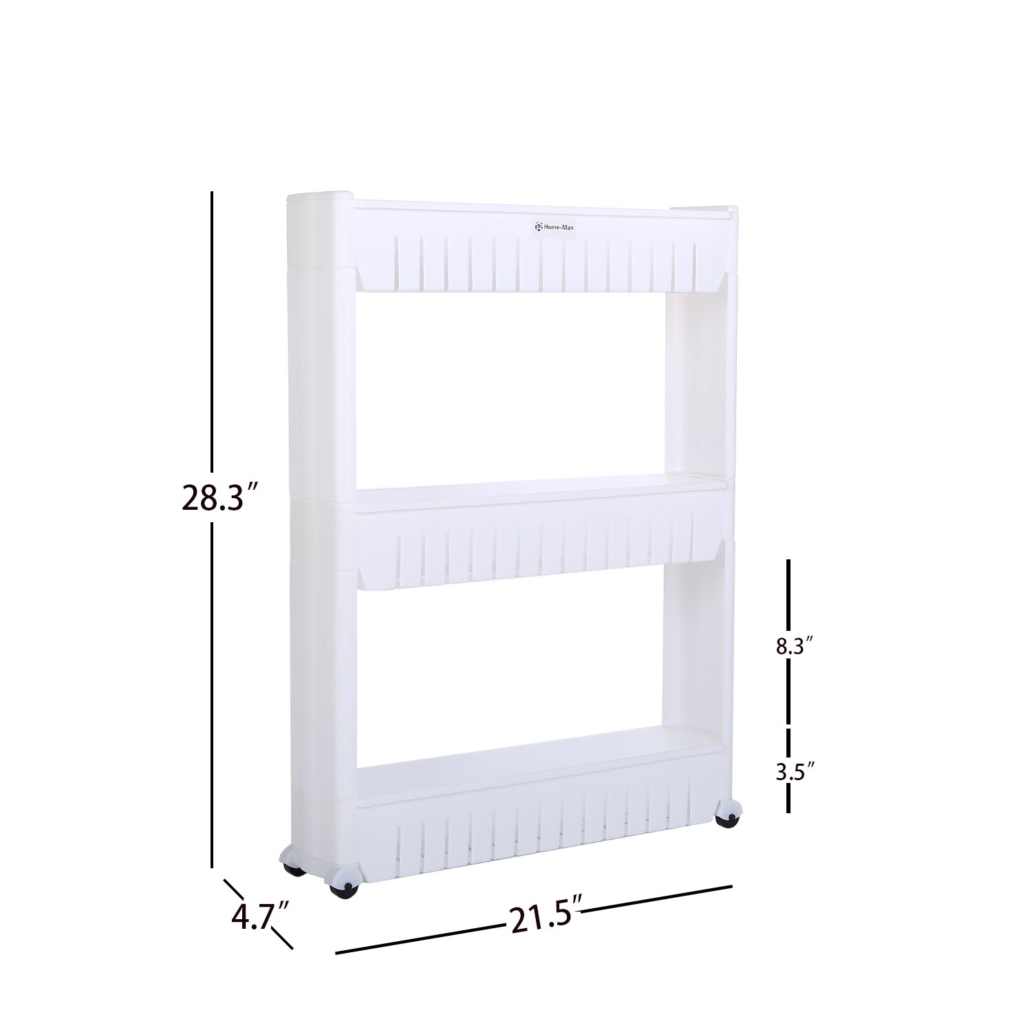 Laundry Room Organizer with 3 Large Storage Baskets | Slim Slide-Out Pantry Storage Rack for Narrow Spaces | Mobile Shelving Unit for Bathroom, Kitchen & Closet Organization