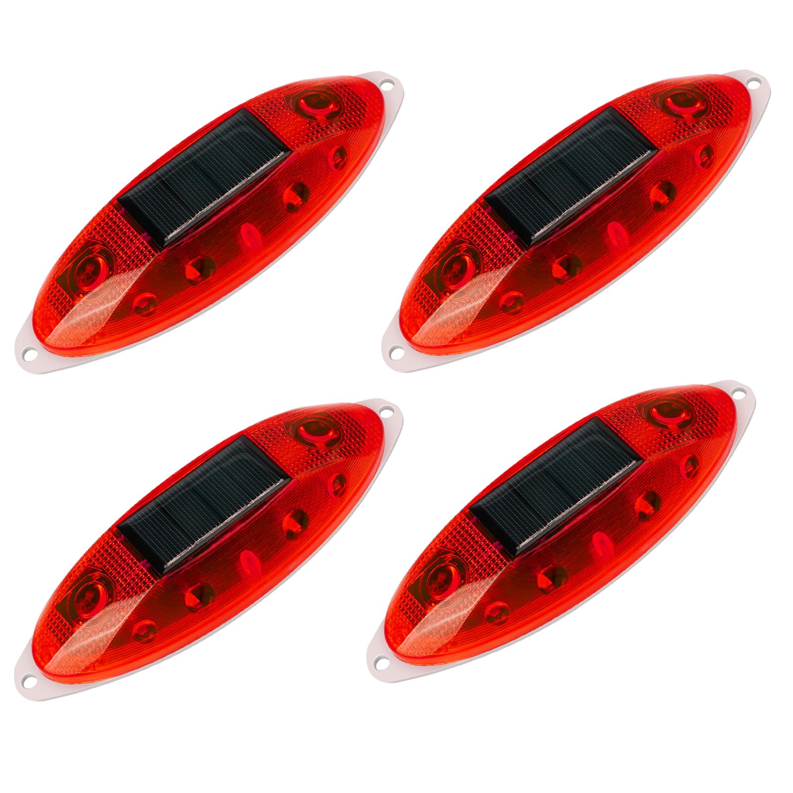 **Aolyty 4 Pack Solar Strobe Warning Lights - IP54 Waterproof Outdoor Safety Flashing Lights for Construction Sites, Traffic, Docks & Marine Use - Bright Red Stop Sign Alert for Road Safety & Emergency Scenarios**