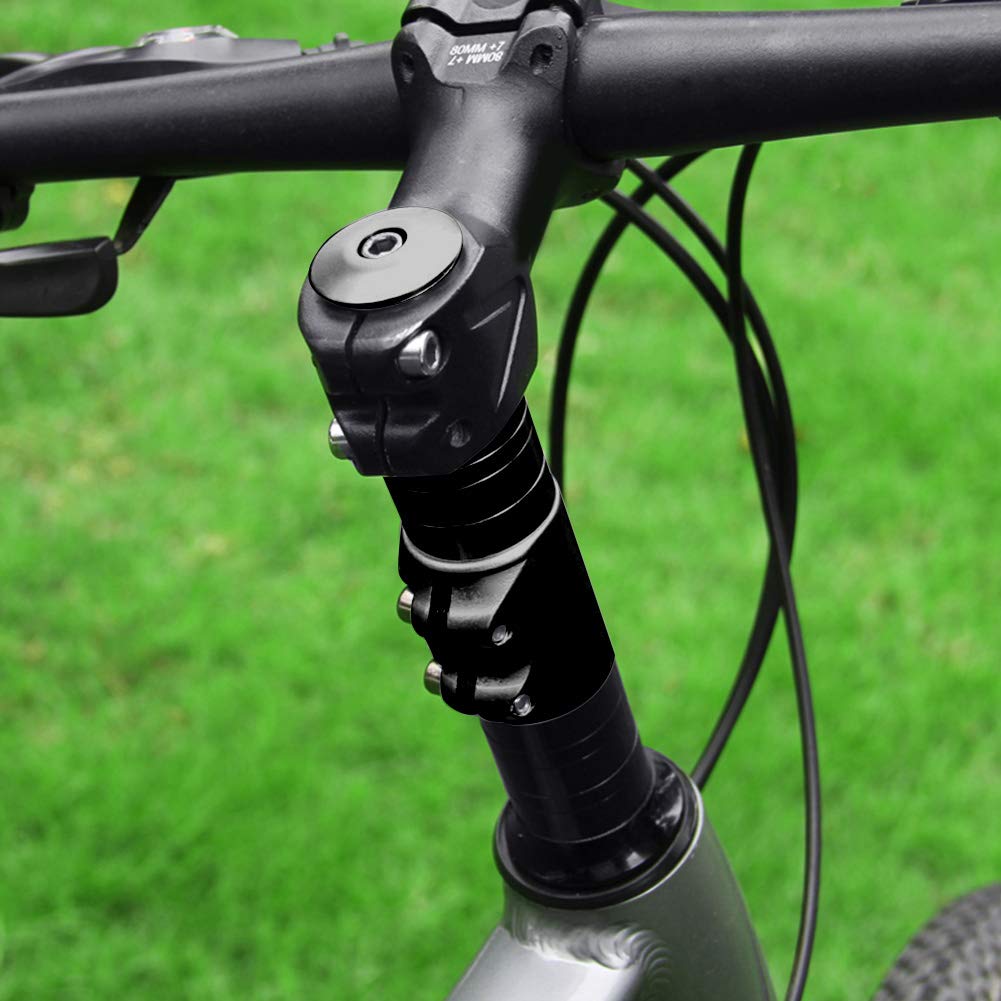 Hapivida 4.7in Aluminum Alloy Bike Stem Riser Handlebar Extender - Black - Compatible with Mountain Bikes & Road Bikes - Perfect for Commuting, Trail Riding & Cycling Adventures