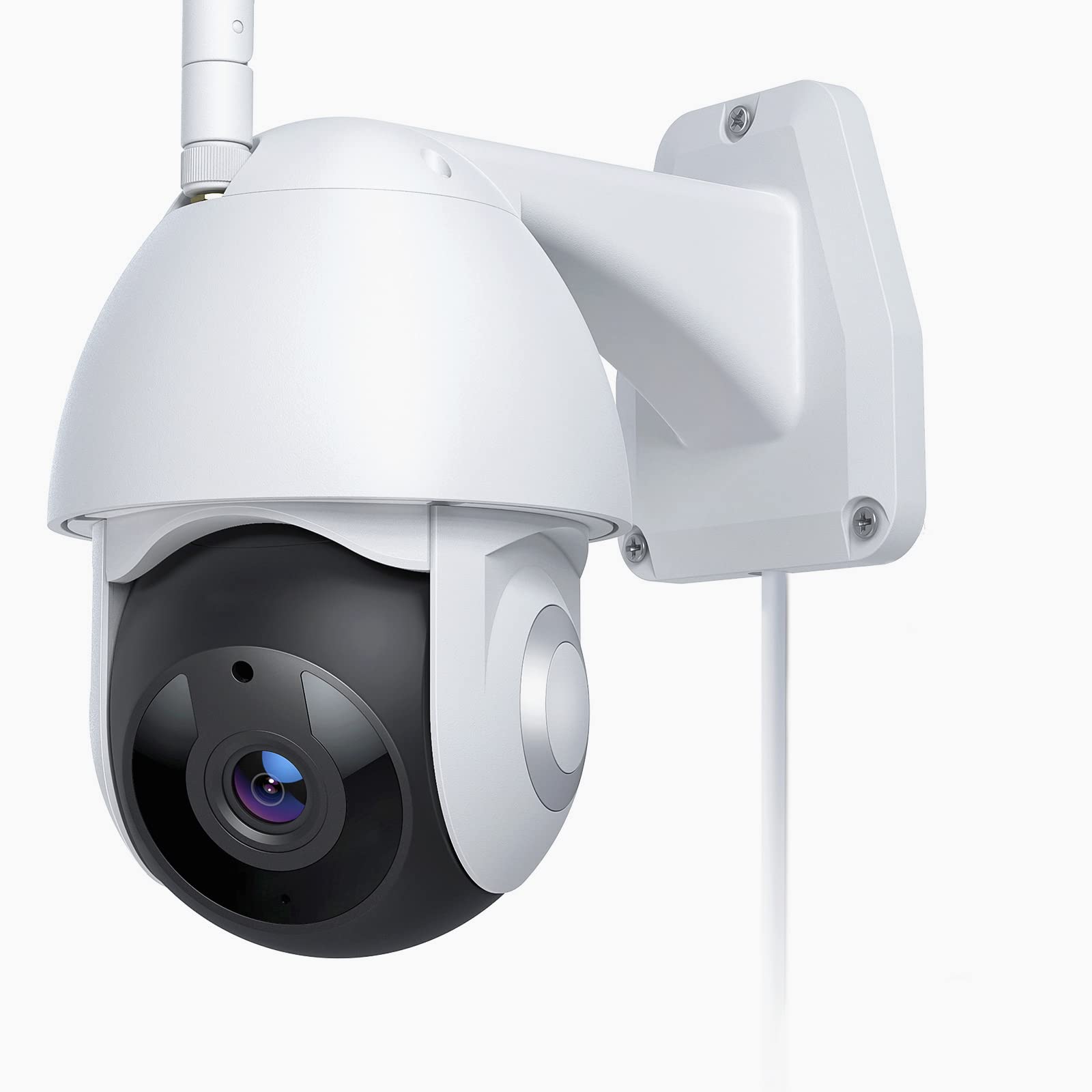 Outdoor Security Camera WiFi 360° 1080P HD IP66 Waterproof with Motion Detection, Night Vision, SD & Cloud Storage - Compatible with Alexa & Google Home for Home Security, Baby/Pet Monitoring, Business Surveillance