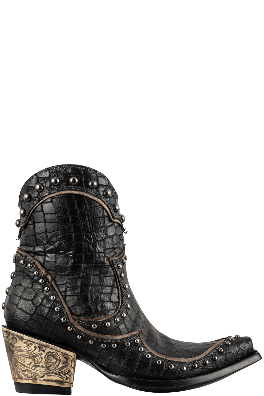 Old Gringo Double D Ranch Women's El Jefe Western Boots - Black Leather Cowboy Boots for Rodeo, Country Dancing & Fashion Outfits