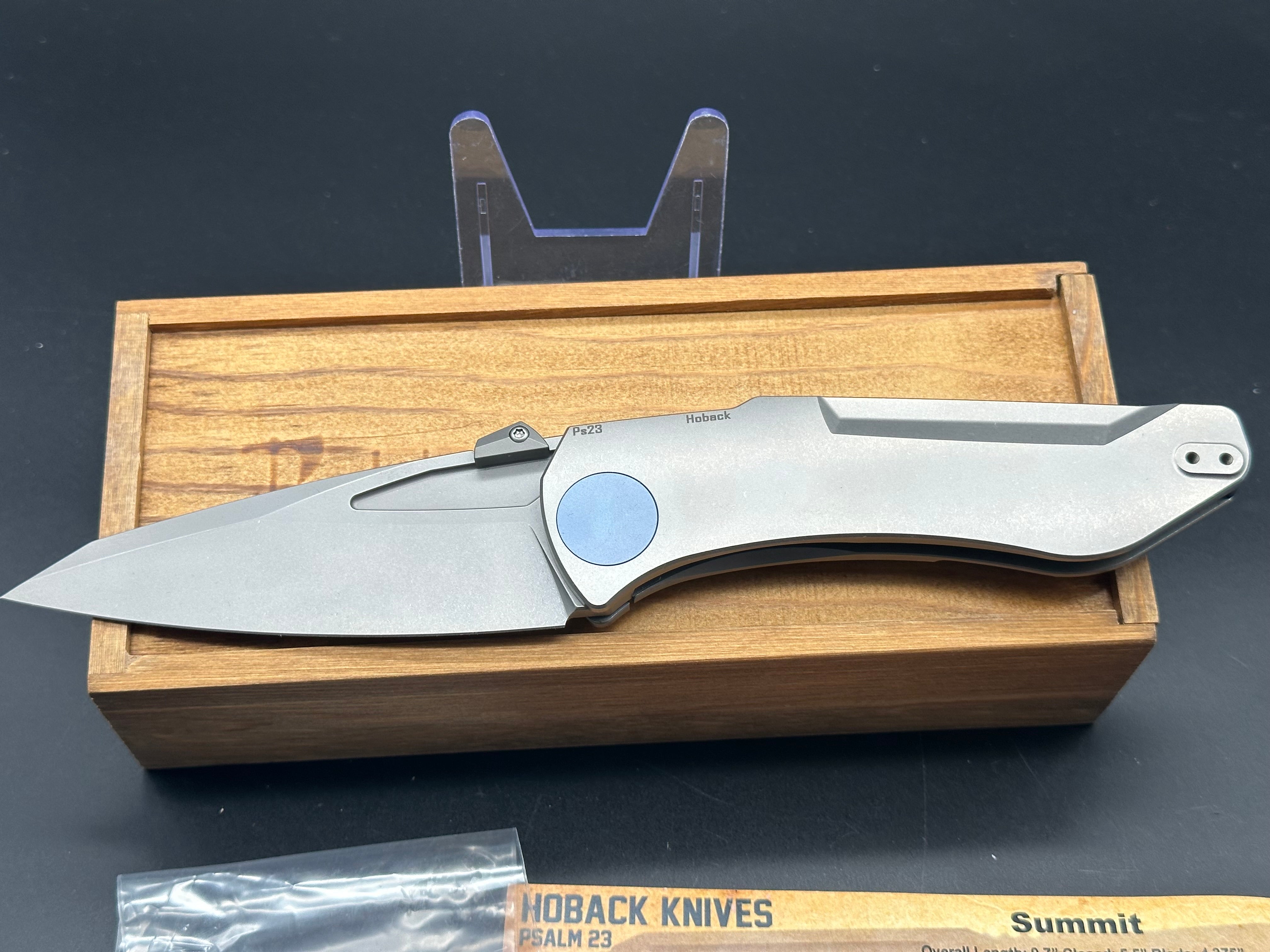 Hoback Summit Folding Knife with Blue Accents - Premium EDC Pocket Knife for Camping, Hiking & Outdoor Adventures