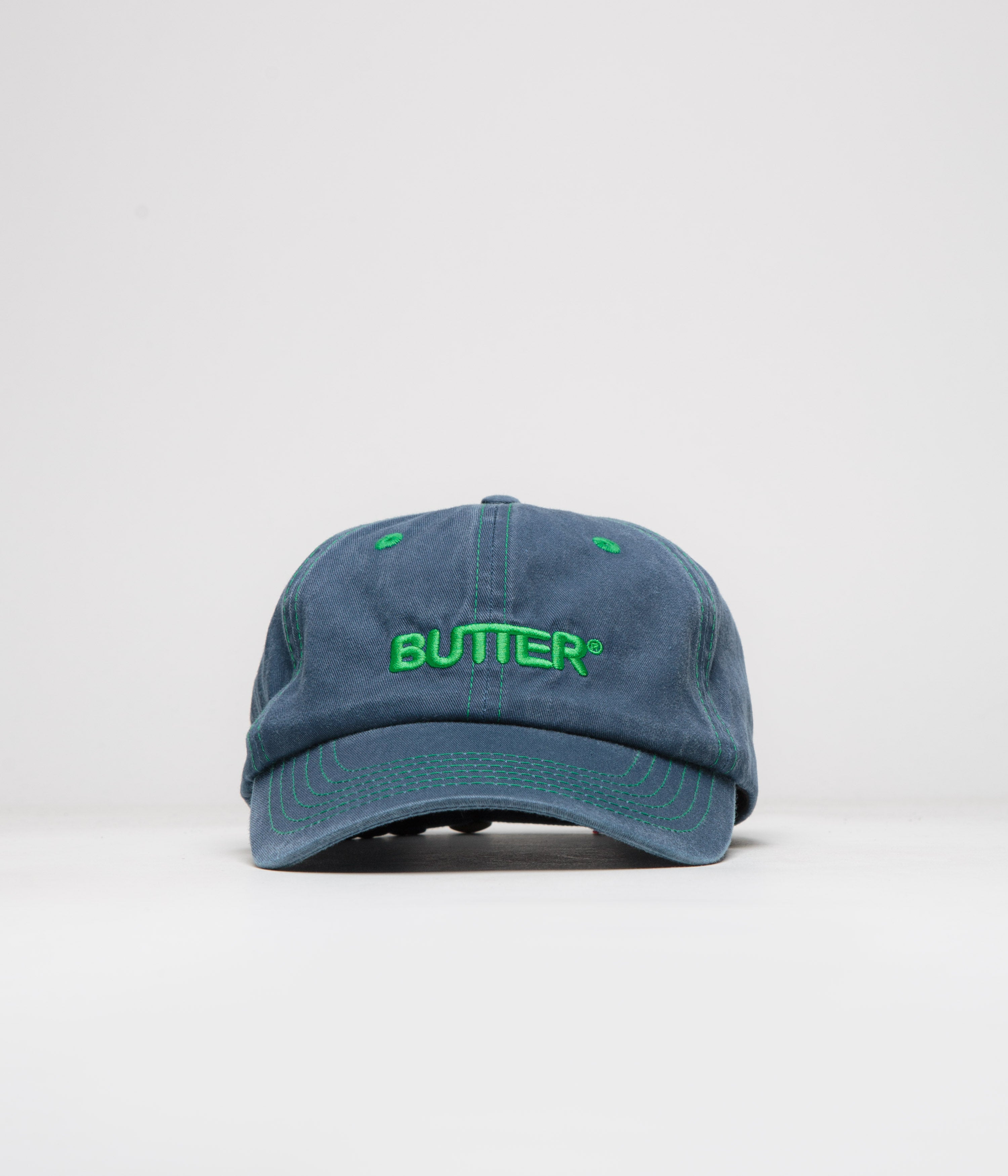 Butter Goods Rounded Logo Baseball Cap - Navy Blue Adjustable Dad Hat for Men & Women | Perfect for Outdoor Activities, Sports, and Casual Wear