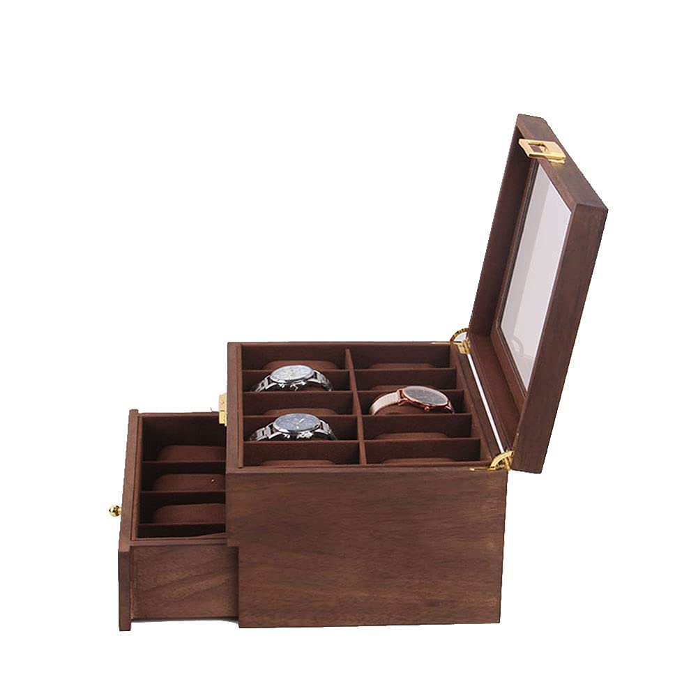 20-Slot Wooden Watch Display Case - Premium Jewelry Storage Organizer Box for Men & Women (11.41