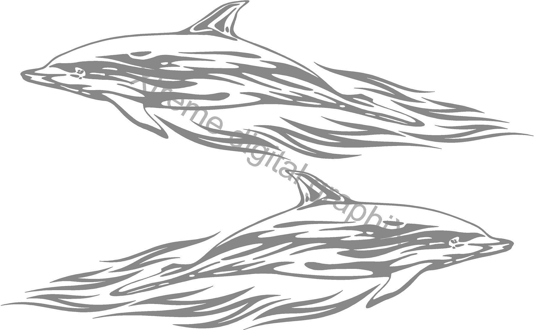 Premium Dolphin Vinyl Cut Side Decals for Boats & Semi Trailers - Waterproof & UV Resistant Decorative Stickers for Marine & Truck Customization