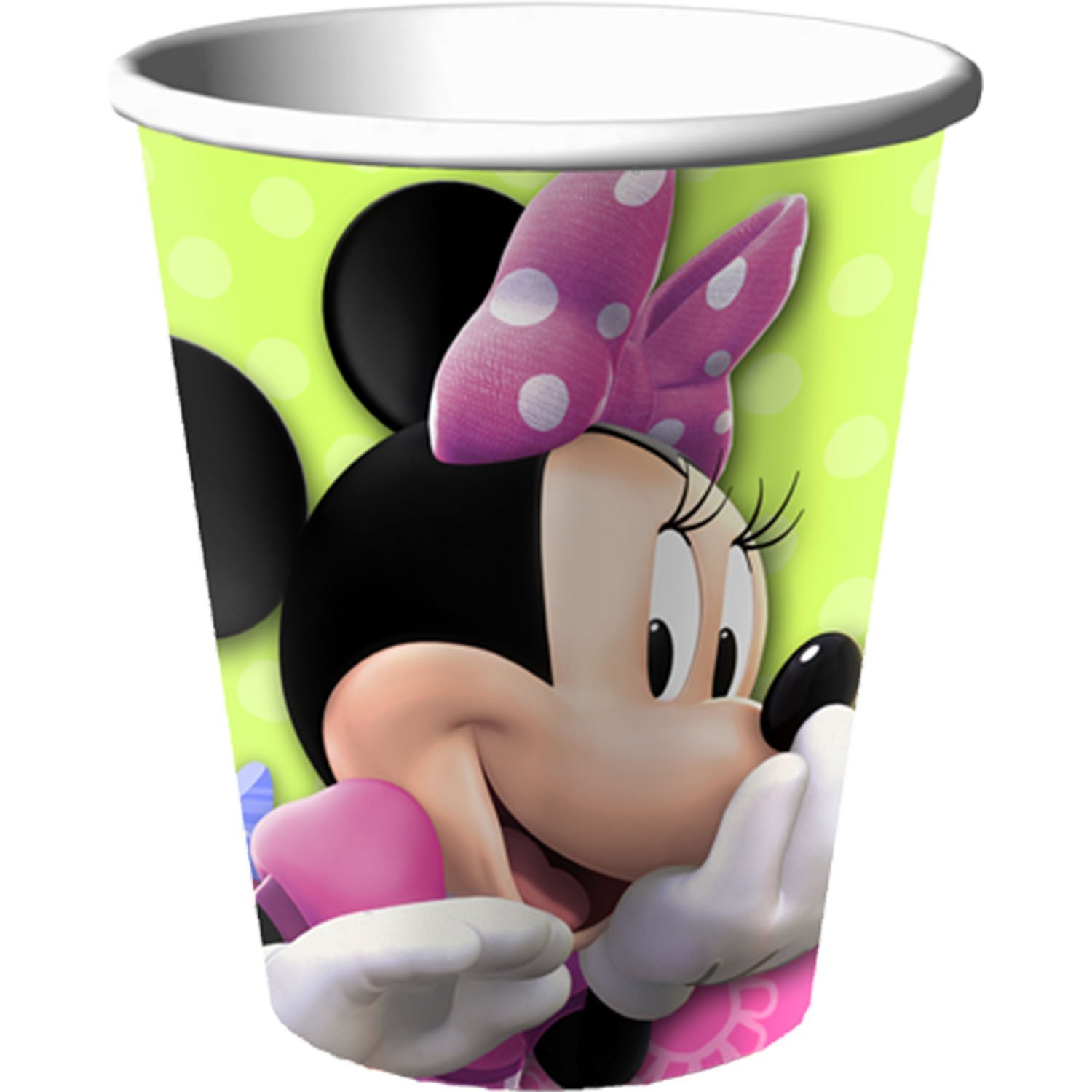 Minnie Mouse Party Supplies - 9oz Paper Cups (8 Count) for Birthday, Baby Shower & Disney Themed Celebrations