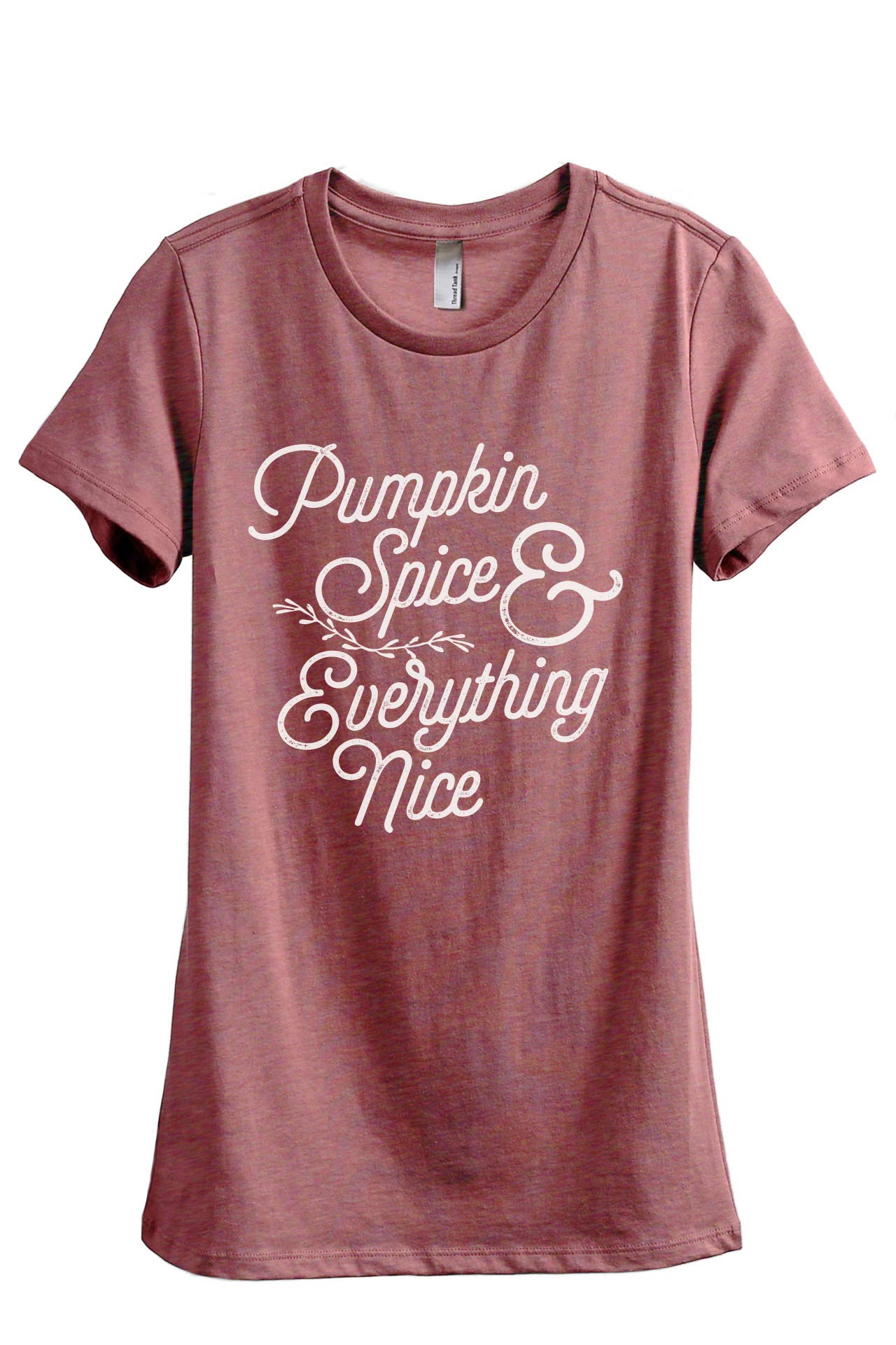 Pumpkin Spice & Everything Nice Women's Relaxed Fit Graphic T-Shirt | Soft Cotton Casual Tee for Fall Outfits, Coffee Dates & Cozy Weekends