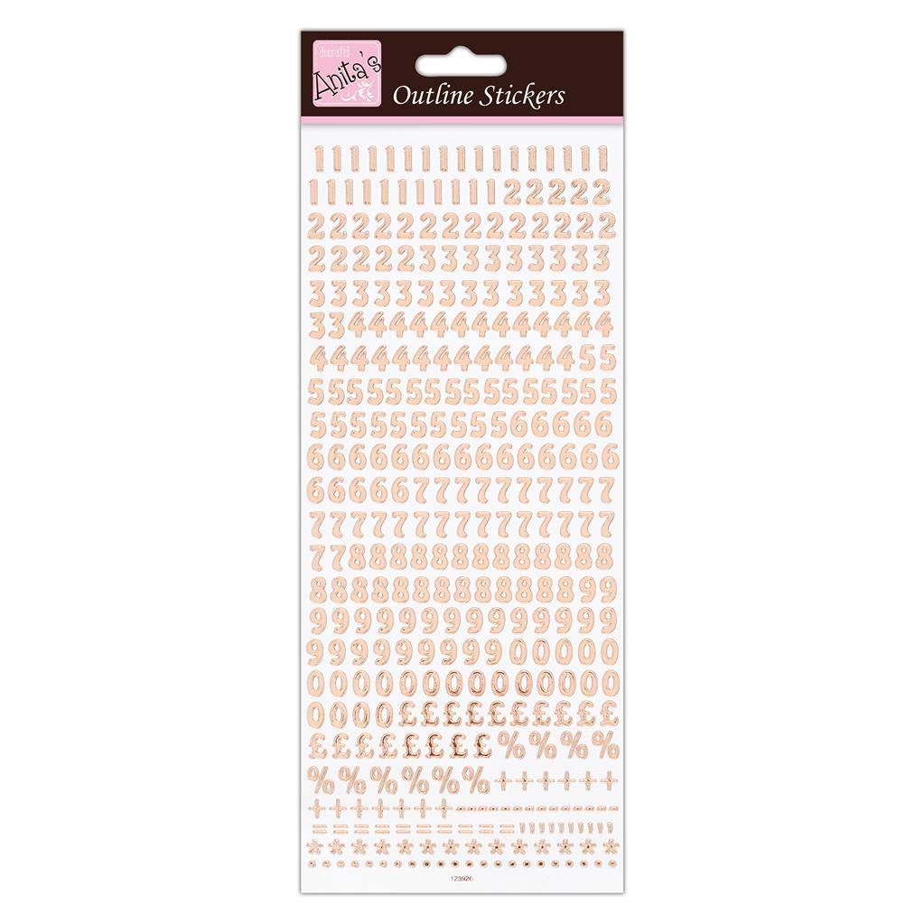 Anita's Scrapbooking Stickers - Rose Gold on White Decorative Stickers for Journals, Planners, Cards & DIY Crafts - 100+ Unique Designs for Scrapbook Lovers