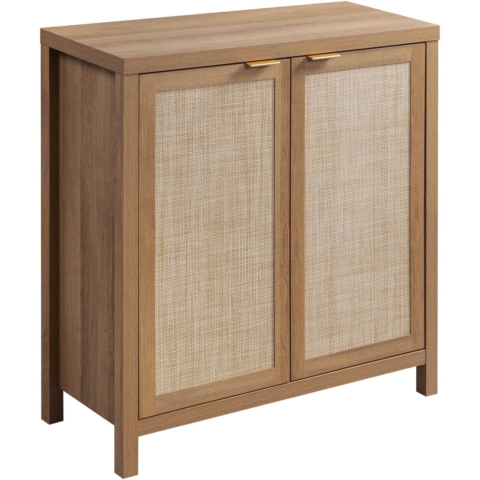 SICOTAS Sideboard Buffet Storage Cabinet - Large Boho Credenza with Rattan Doors - Farmhouse Coffee Bar Cabinet for Kitchen & Dining Room - Oak Wood Console Table - Perfect for Home Decor, Entertaining & Extra Storage