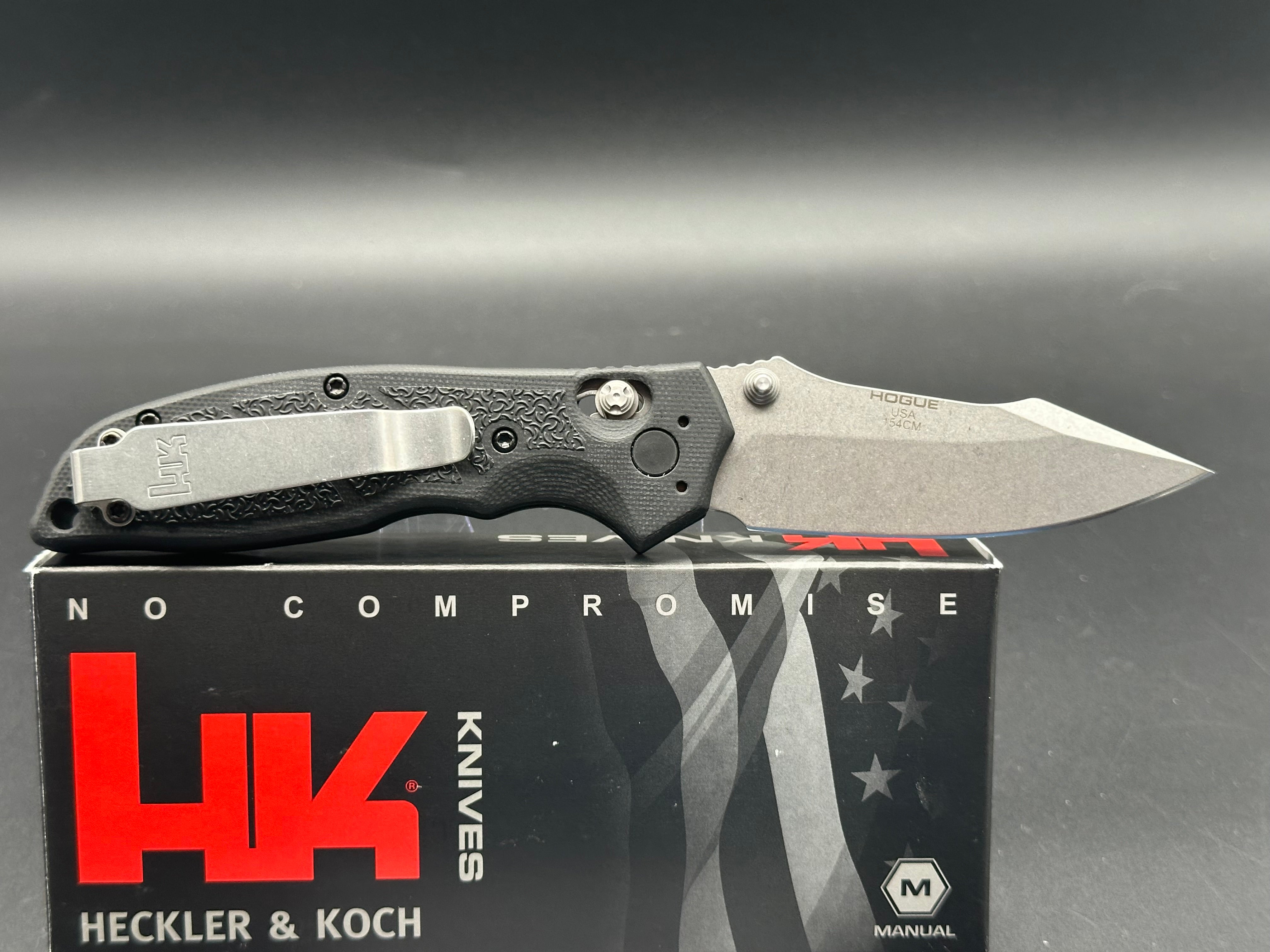 HK Exemplar Pivot Lock Folding Knife - Black G10 Handle, 3.25