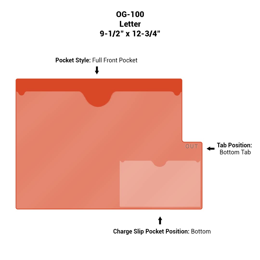 Doctor Stuff - Vinyl File Folders with Bottom Tab Outguides, Full Front & Charge Slip Pockets, Letter Size 9.5