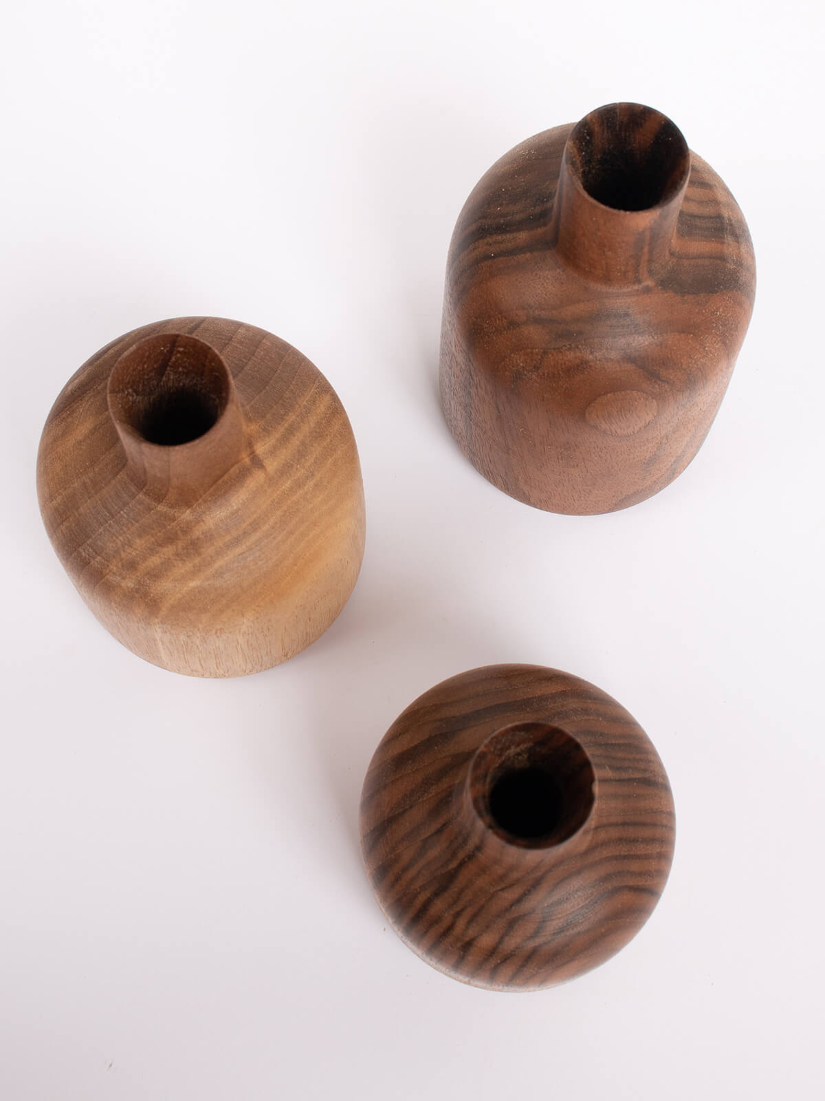 Arlo Walnut Wood Mini Vase - Handcrafted Small Decorative Vase for Home, Office, Wedding Centerpieces & Gift Giving