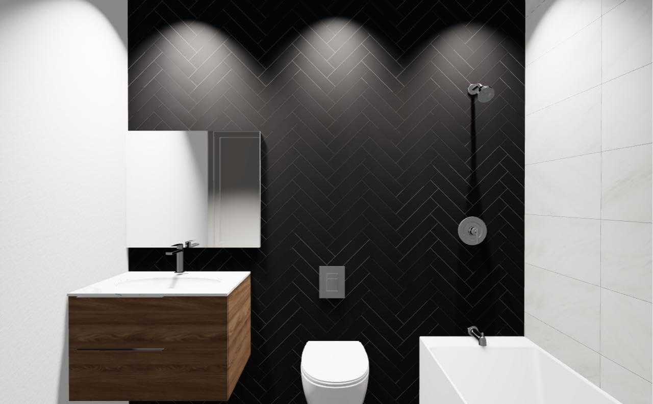 Black Subway Ceramic Tile Matte Finish 3x12 Inch - Box of 10 Sq Ft (40 Pieces) - Perfect for Kitchen Backsplash, Bathroom Walls & Modern Home Decor