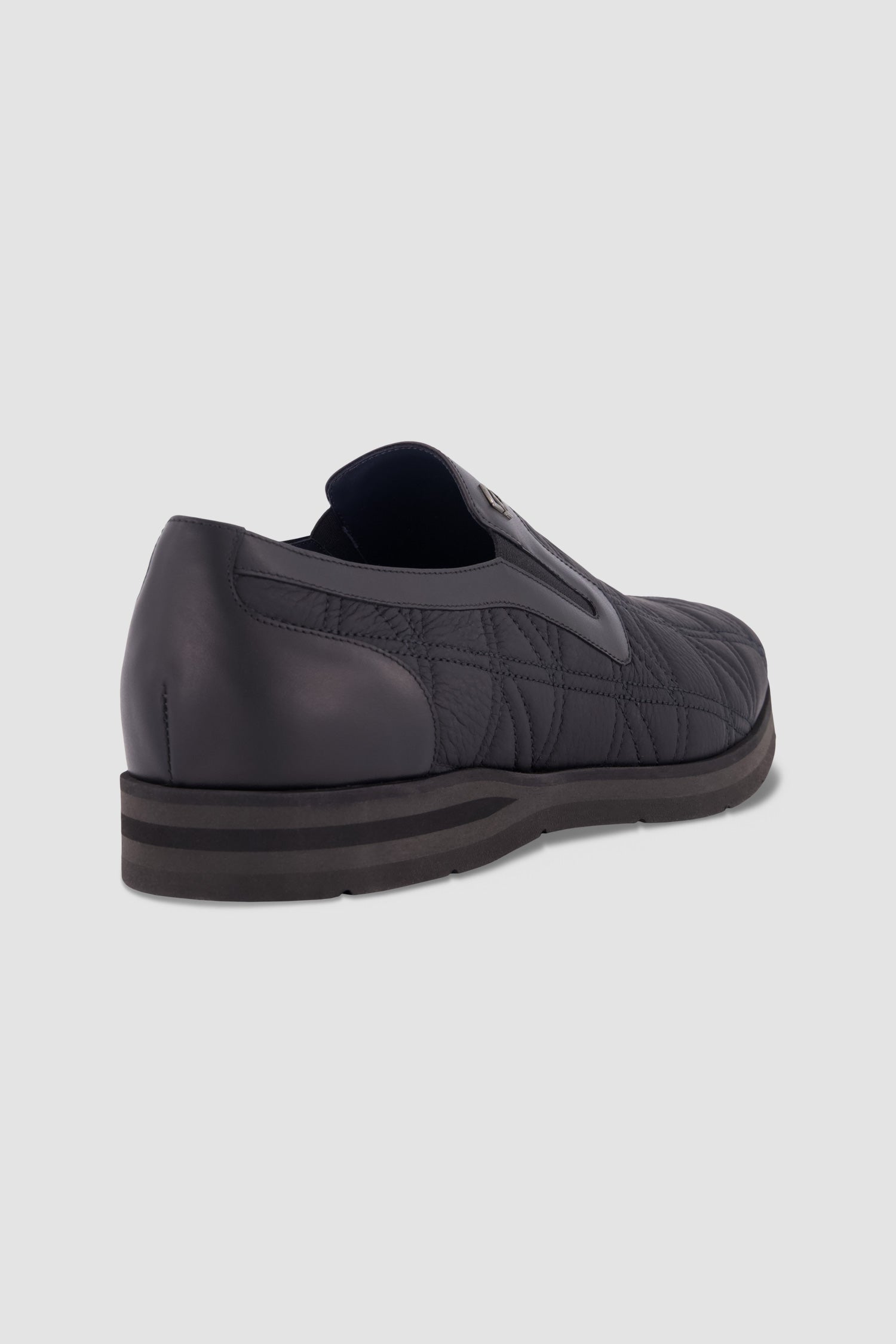 Zilli Black Quilted Slip-On Loafers for Men - Comfortable Casual Shoes for Work, Travel & Everyday Wear
