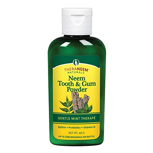 TheraNeem Tooth and Gum Powder with Probiotics & Vitamin D | Natural Mint Flavor for Oral Care | 40g (200 Uses) | Supports Healthy Teeth & Gums | Ideal for Daily Dental Hygiene & Travel Use