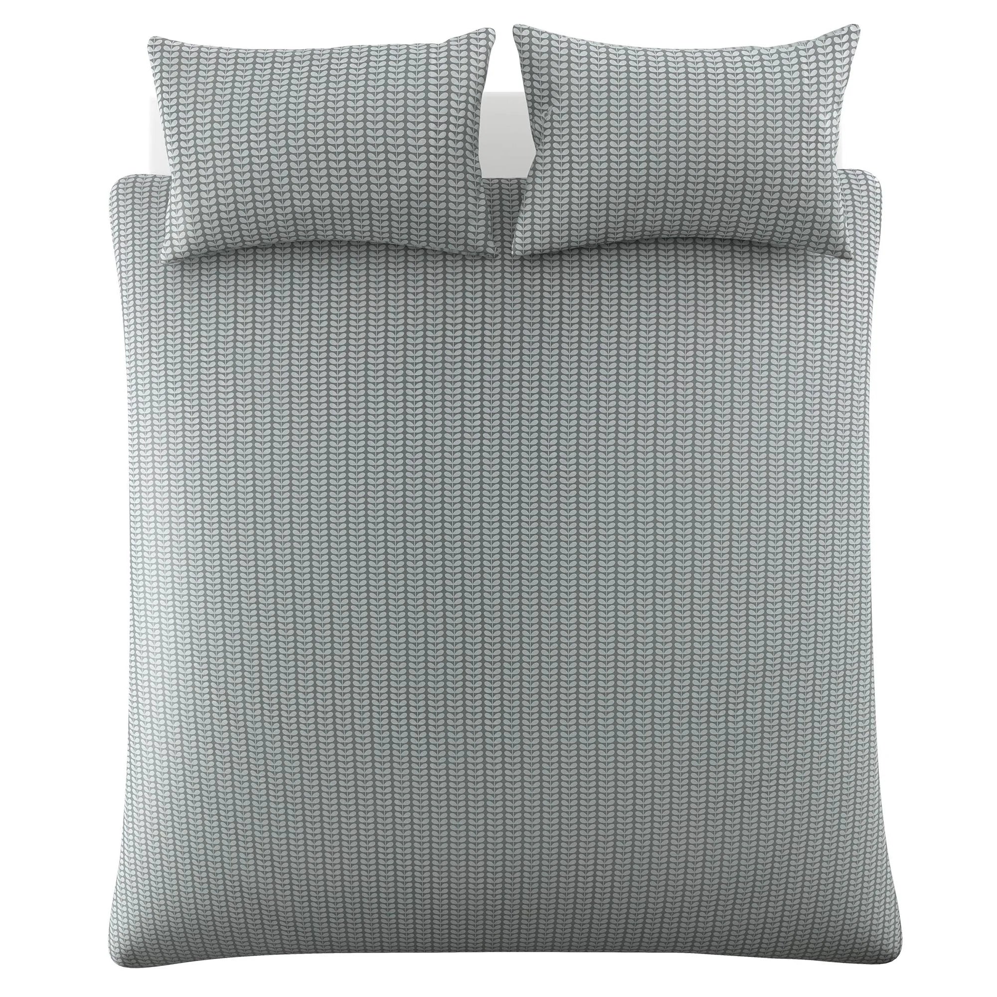 Orla Kiely Tiny Stem Duvet Cover Set - Light Cool Grey Modern Floral Bedding - Perfect for Master Bedroom, Guest Room & Cozy Home Decor