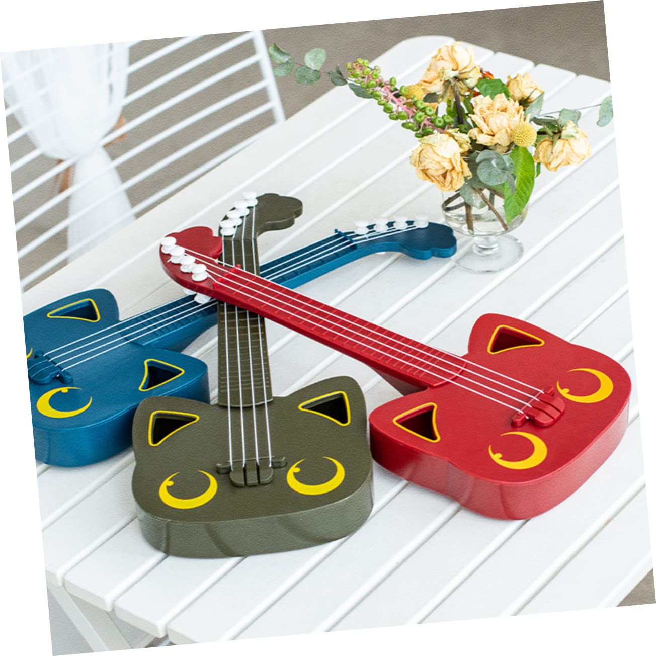 MUSISALY 1-Piece Mini Plastic Ukulele Toy Guitar for Toddlers & Kids - Beginner Musical Instrument for Children, Red - Perfect for Early Music Education, Birthday Gifts & Pretend Play