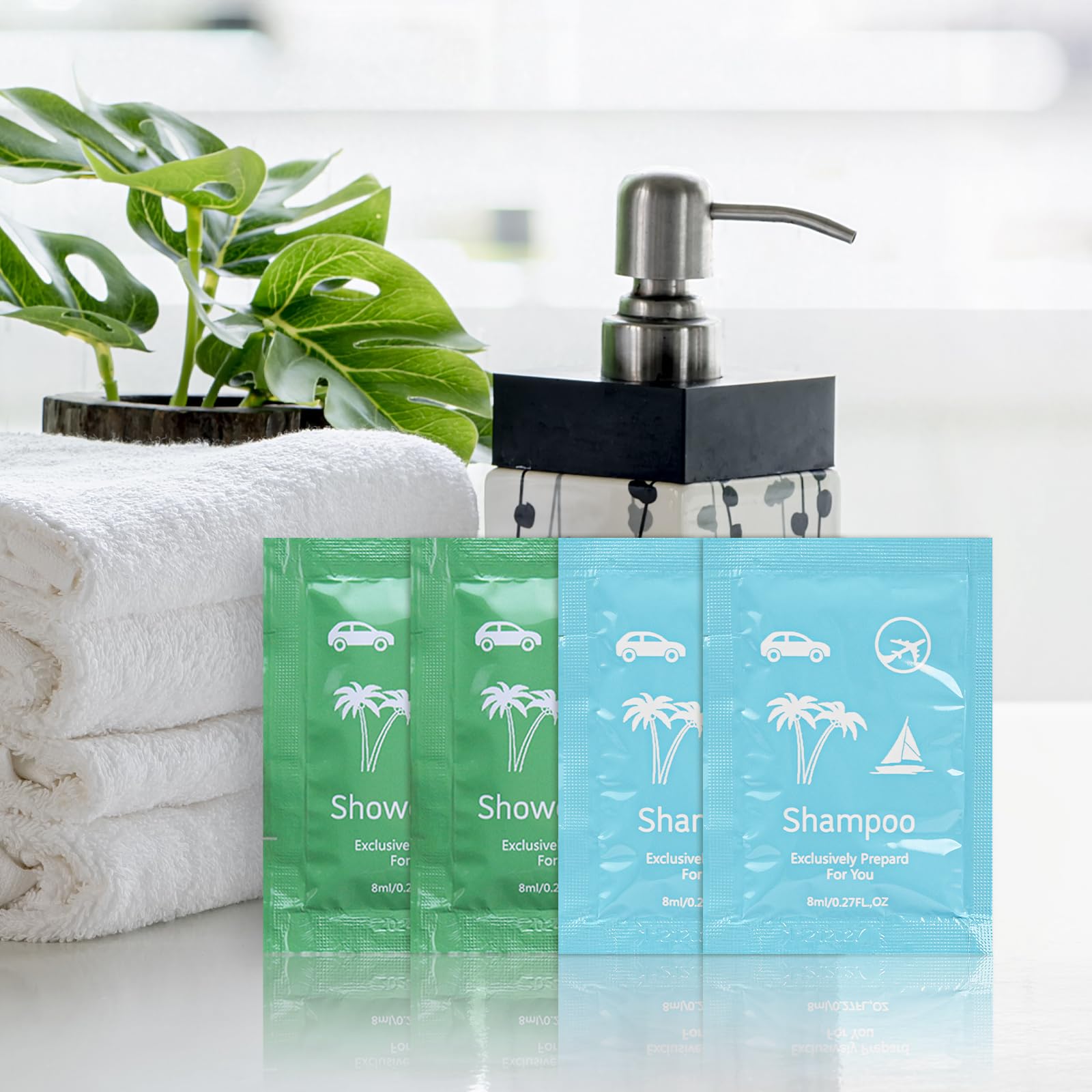 Bulk Hygiene Kits for Homeless - 500 Pack Travel Size Body Wash & Shampoo (0.28 fl oz) - Hotel Guest Supplies, Shower Gel Set for Shelters, Travel & Emergency Preparedness