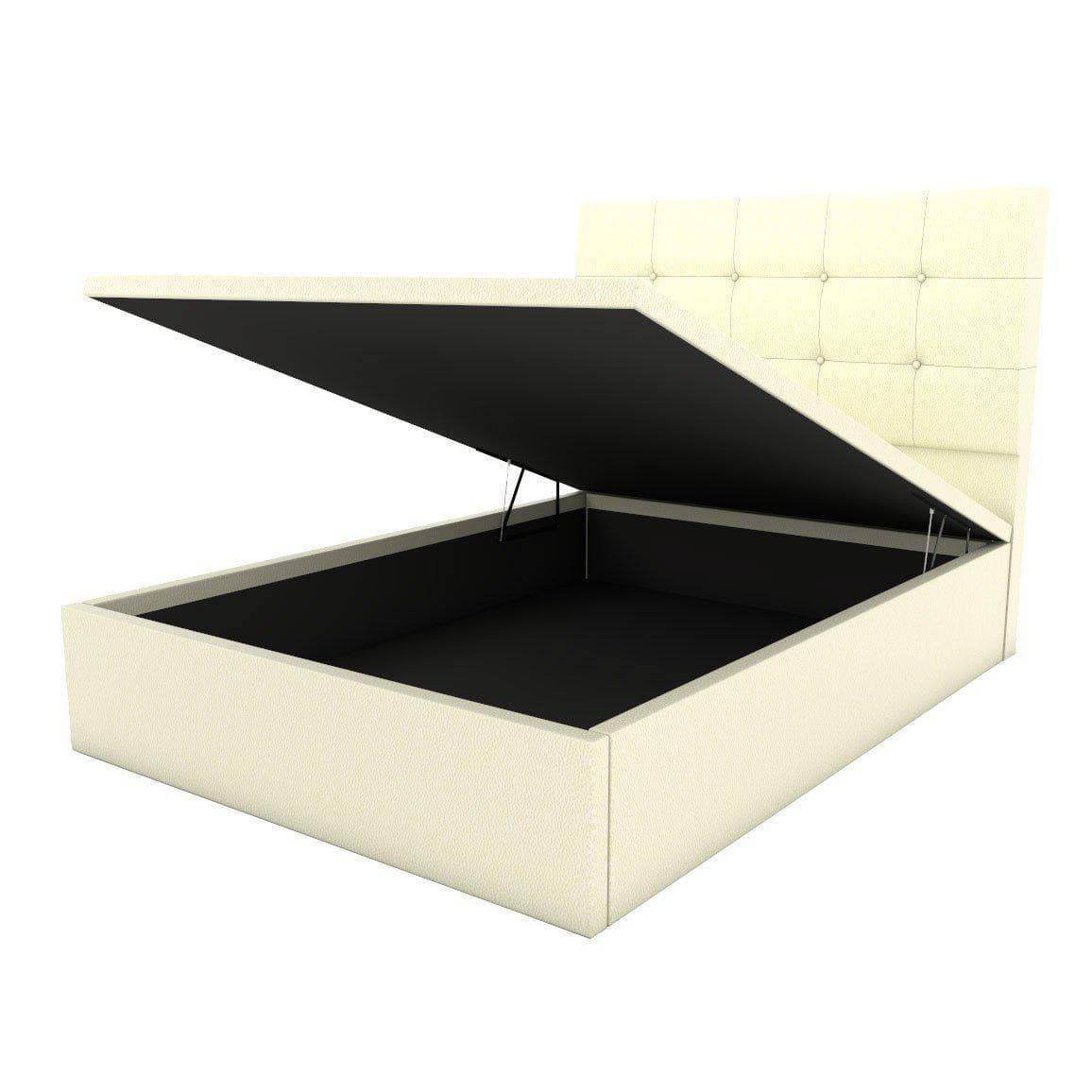 Ellie Faux Leather Upholstered Storage Bed Frame with Underbed Drawers - Queen Size Platform Bed for Small Space Bedroom, Guest Room & Apartment