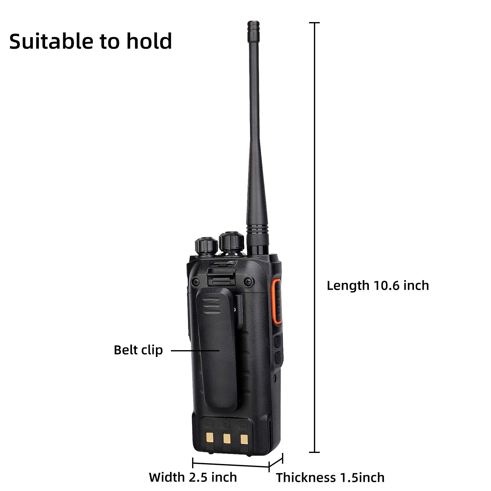 Retevis RB75 GMRS 2-Way Radios with 4500mAh Long-Lasting Battery, IP67 Waterproof Walkie Talkies, Long Range Communication for Hunting, Hiking & Camping | Emergency & Repeater Capable (1 Pack) - Perfect for Outdoor Adventures, Job Sites & Emergency Preparedness