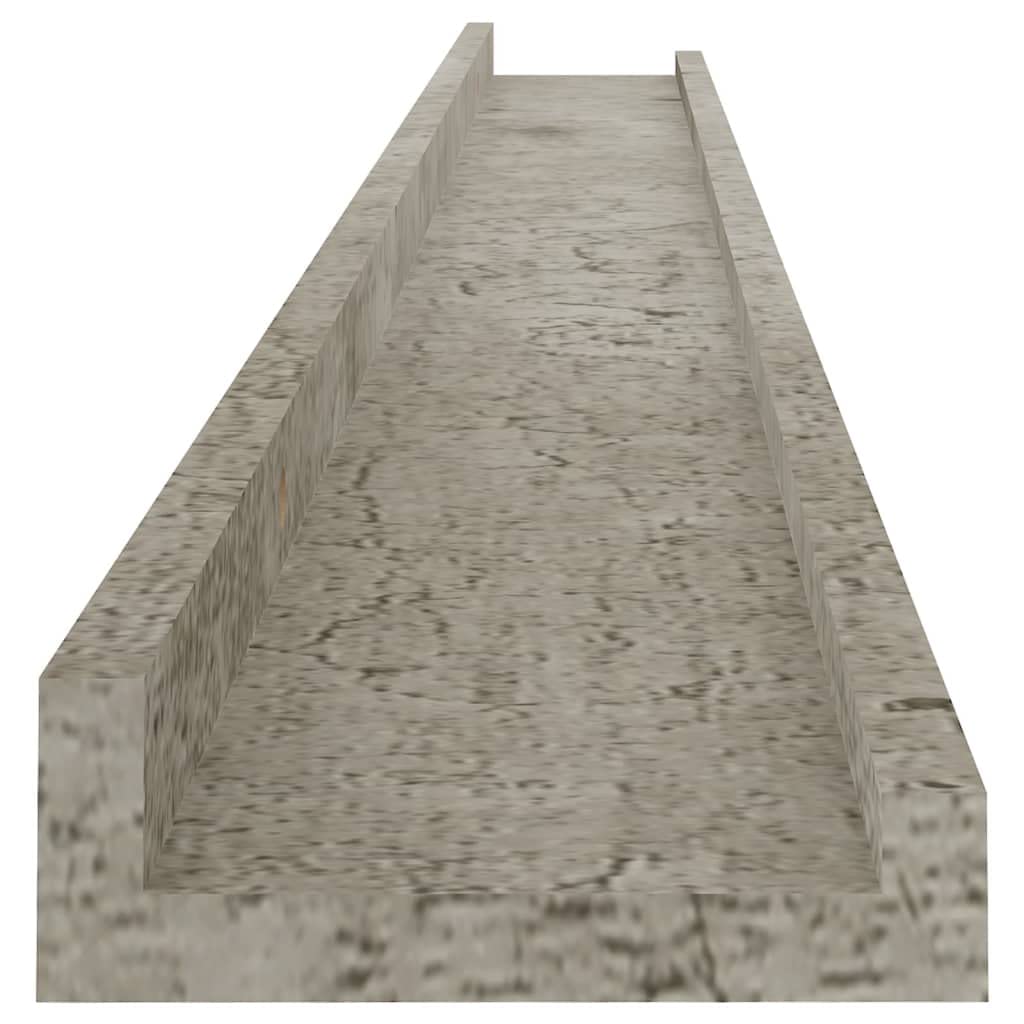 2 Pack Floating Wall Shelves - Modern Minimalist Concrete Gray Shelving (39.4