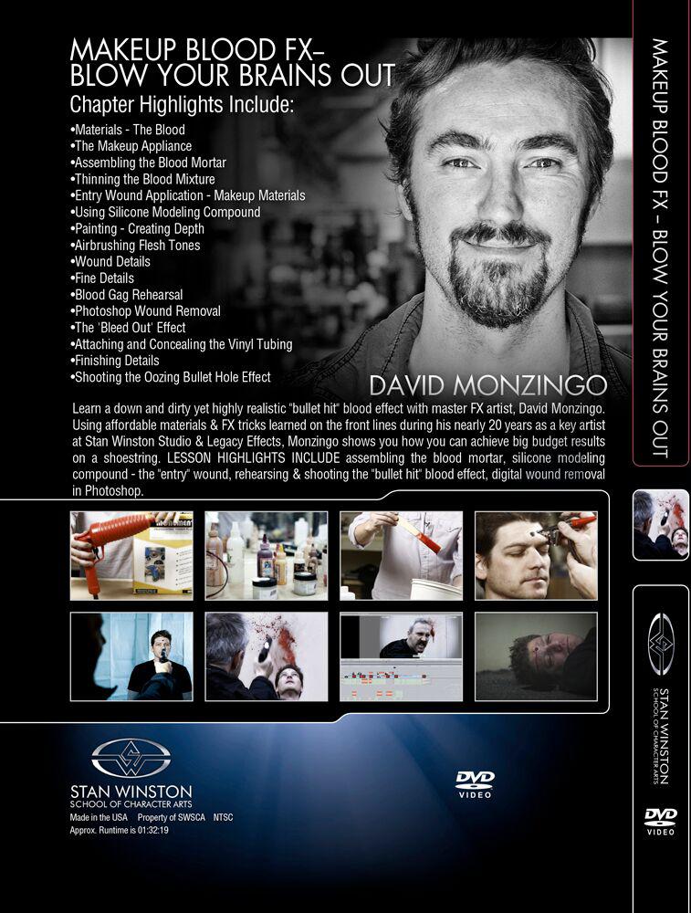 Stan Winston Studio Makeup Blood FX Blow Your Brains Out DVD - Professional Special Effects Makeup Tutorial for Horror & Halloween Scenes