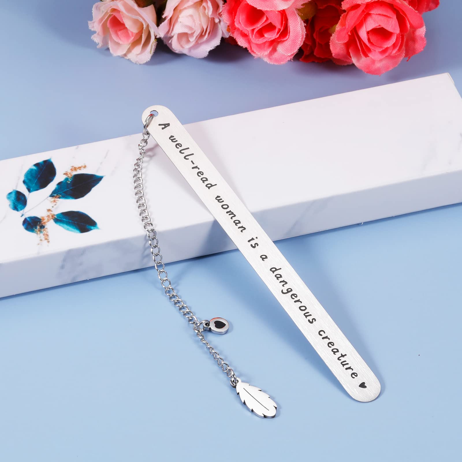 Easter Basket Stuffers for Women & Teen Girls - Book Lover Gifts - Well Read Woman is A Dangerous Creature Bookmark - Perfect for Daughter, Mom, Female Friend Birthday - Great for Reading, Book Club & Easter Celebrations