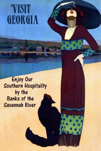 Vintage Black Cat Savannah River Travel Poster - 12