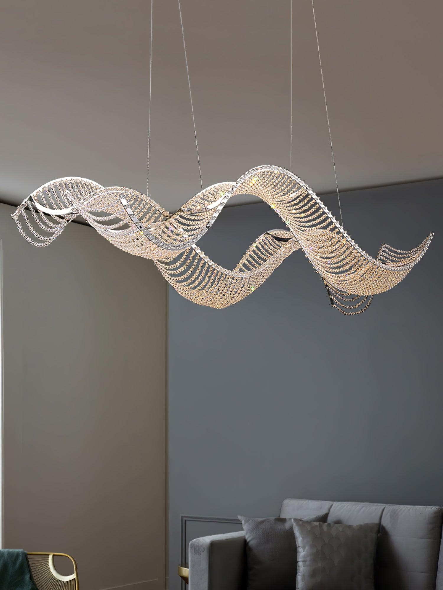 Alon Chandelier - Modern Crystal Ceiling Light Fixture for Dining Room, Living Room & Bedroom | Elegant Home Decor Lighting
