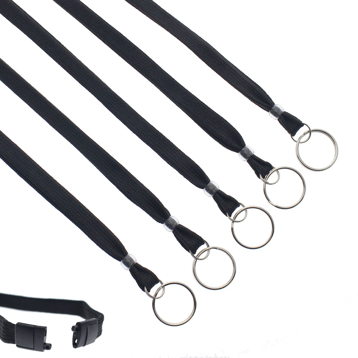 Heavy Duty Breakaway Lanyards 25-Pack with Keychain for ID & Keys - Office/School Use