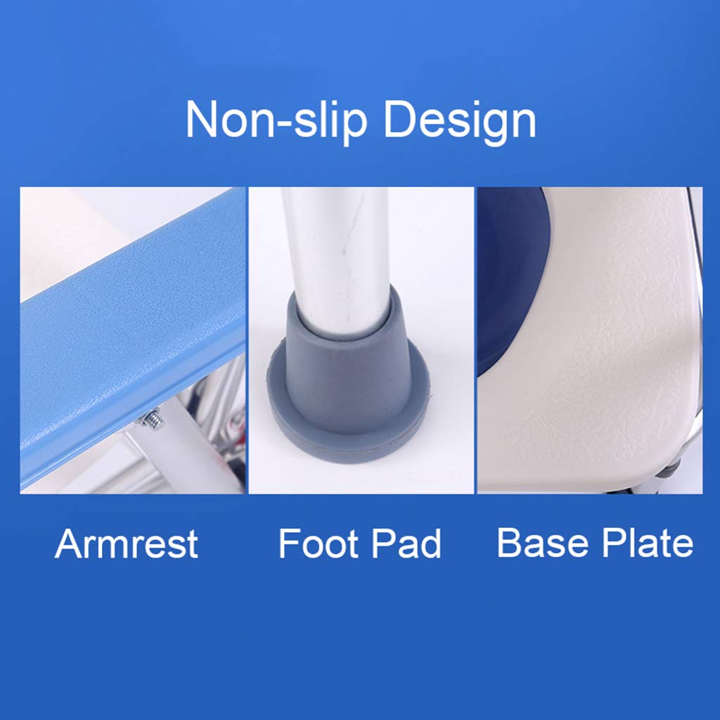 Portable Folding Bedside Commode Chair - Adjustable Height Medical Toilet Seat with Safety Frame for Elderly, Adults & Pregnant Women - Ideal for Bathroom, Shower & Bedroom Use