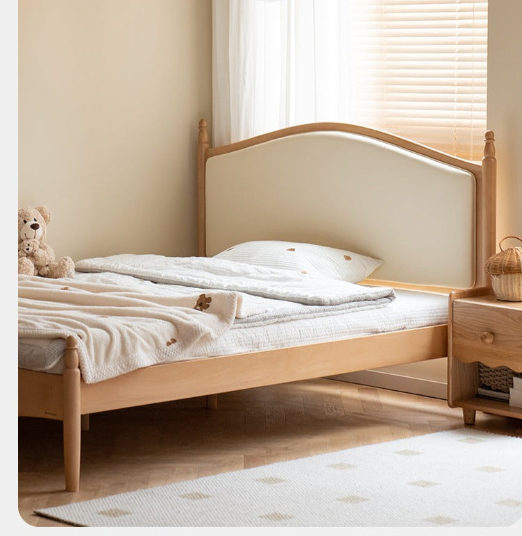 Solid Wood Princess Bed - Beech & Oak Wooden Toddler Bed for Girls - Perfect for Kids' Bedrooms, Nursery, and Playroom Decor