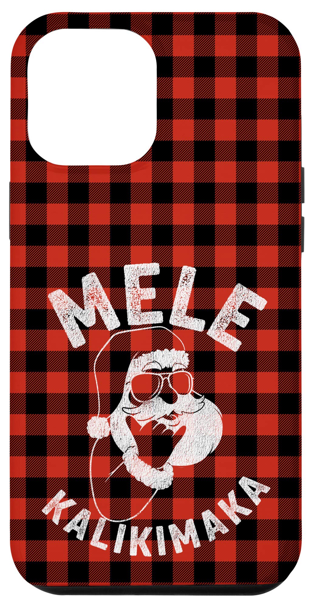 iPhone 12 Pro Max Case - Mele Kalikimaka Retro Christmas Santa Claus Shaka Hawaii Design - Perfect for Holiday Gifts & Hawaiian Theme Parties