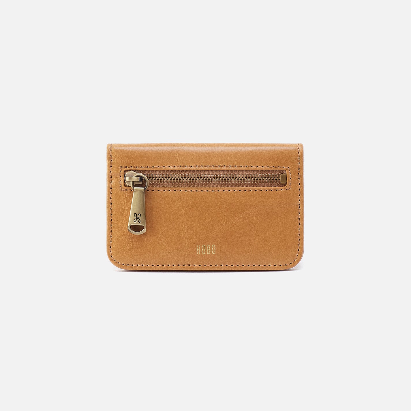 Jill Mini Card Case - Genuine Polished Leather Wallet for Women - Natural Color - Perfect for Everyday Use & Travel Essentials