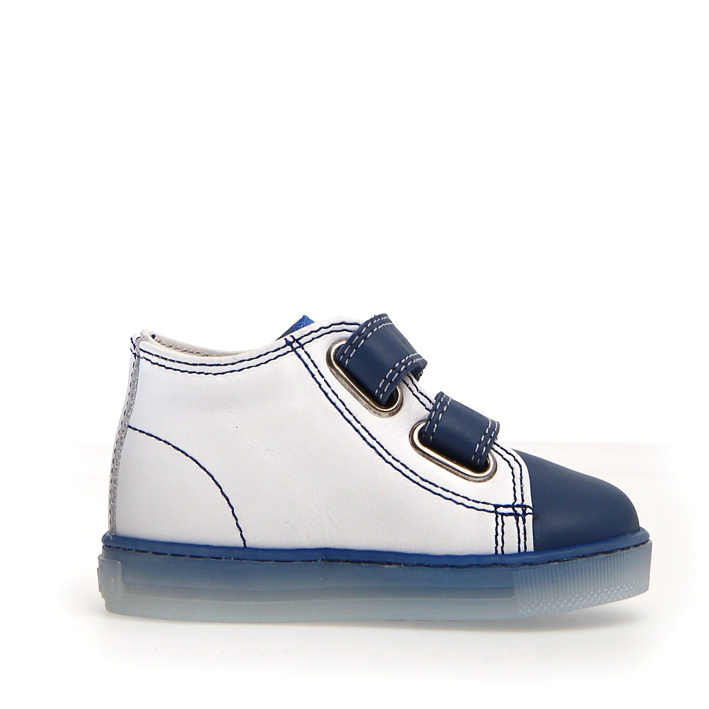 Falcotto Kids' Michael Fashion Sneakers for Boys & Girls - White/Azure - Comfortable & Stylish School Shoes for Daily Wear