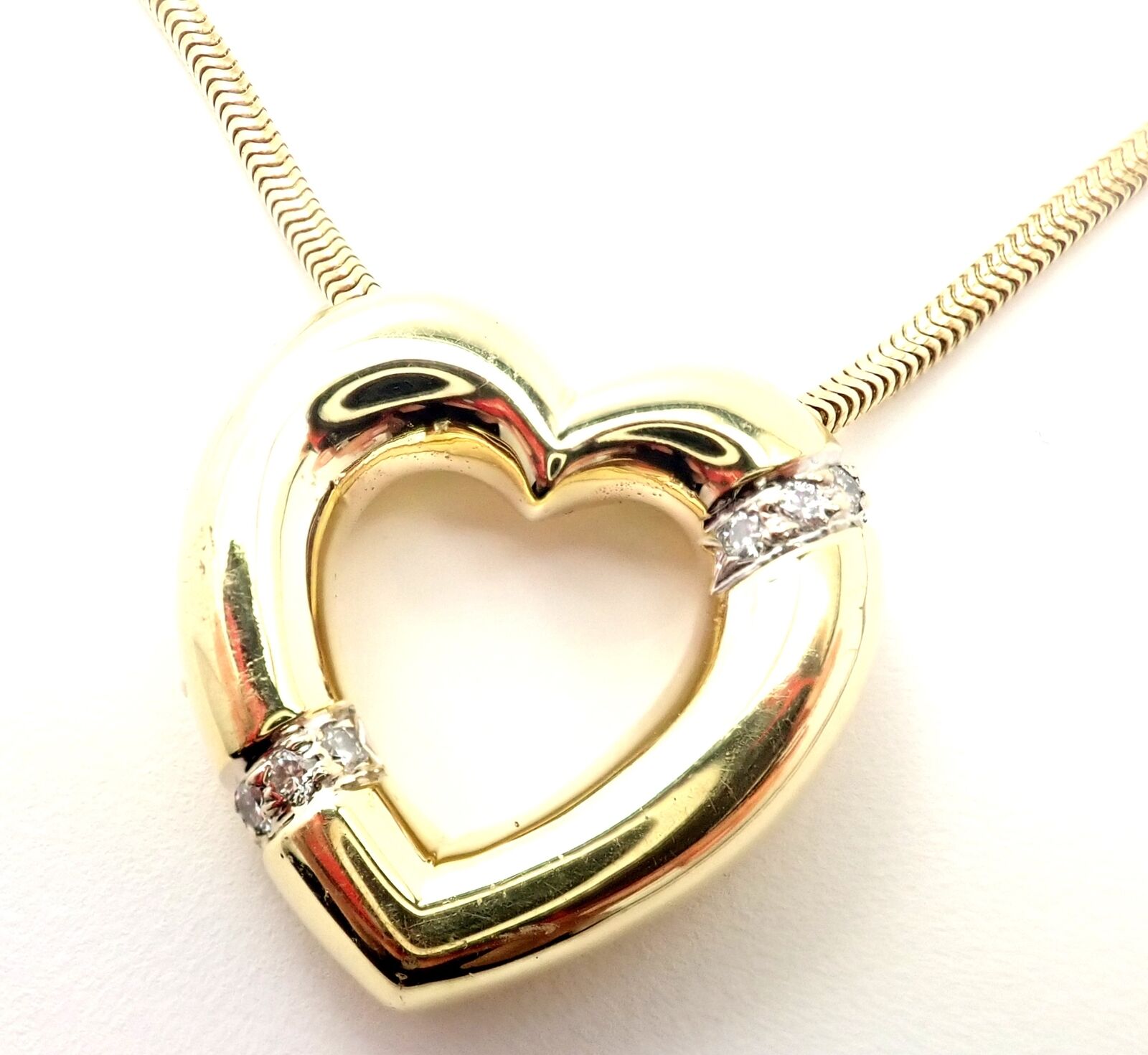Authentic Tiffany & Co Picasso 18k Yellow Gold Diamond Heart Pendant Necklace | Luxury Jewelry Gift for Women | Perfect for Anniversaries, Valentine's Day & Special Occasions
