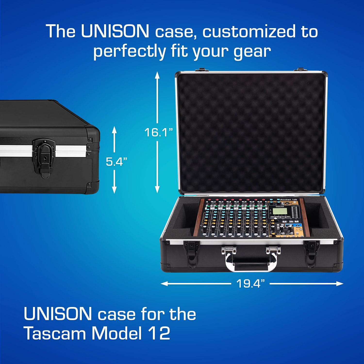 Tascam Model 12 Hard Case - Ultra-Lightweight UNISON Protective Cover for Analog Audio Mixer | Perfect for Studio Recording, Live Performances & Travel Protection