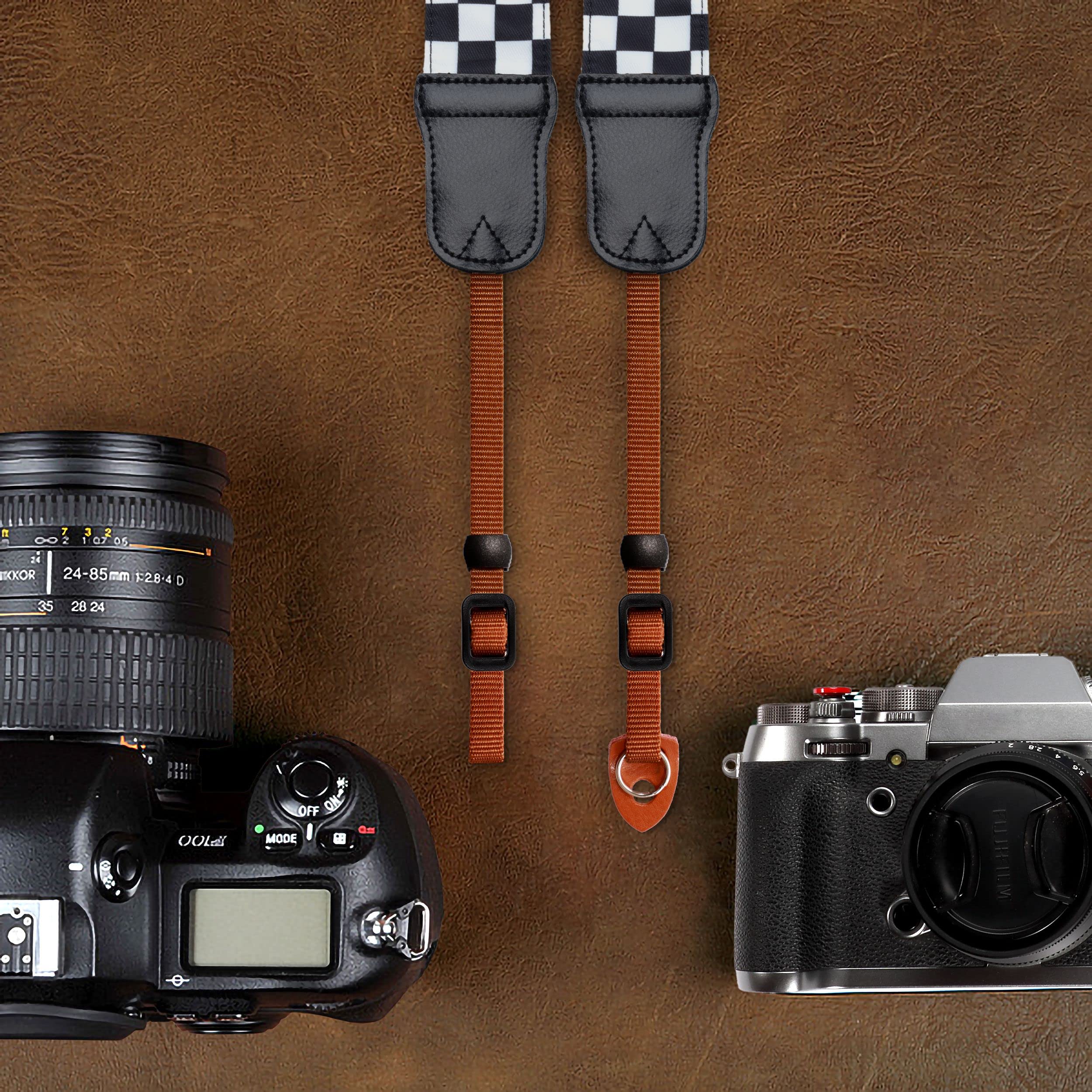 **Padwa Lifestyle Black & White Plaid Camera Strap – 2