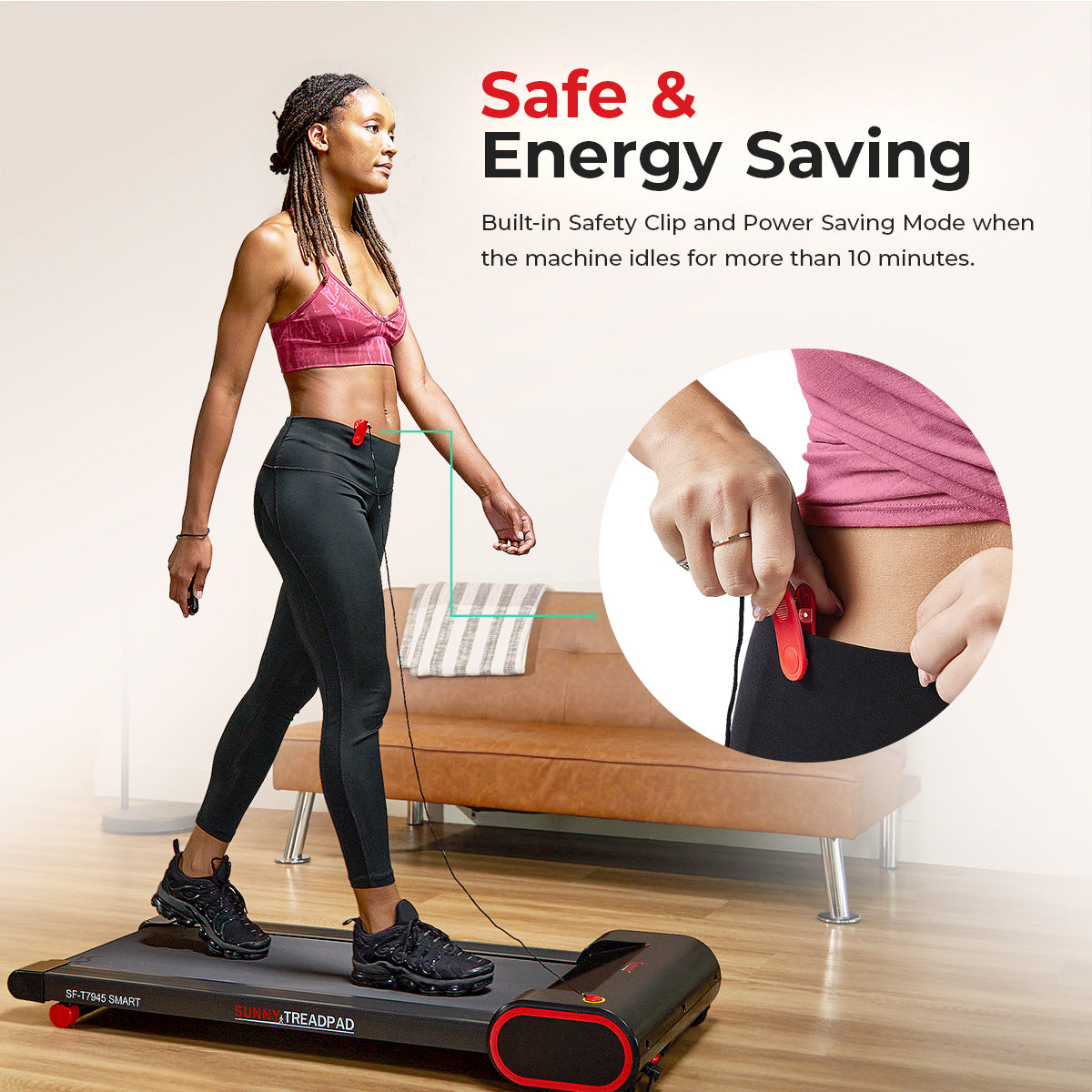 Under Desk Smart TreadPad® Walking Treadmill - Compact & Quiet Office Treadmill for Home & Work, Perfect for Fitness While Working or Watching TV