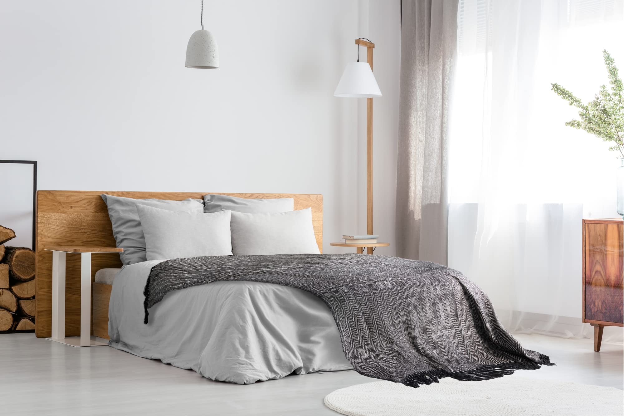 Emma Barclay Herringbone - Eco-Friendly Recycled Cotton Throw Blanket in Black - 50x60 Inches (127x152cm) - Perfect for Sofa, Chair, Bed & Home Decor