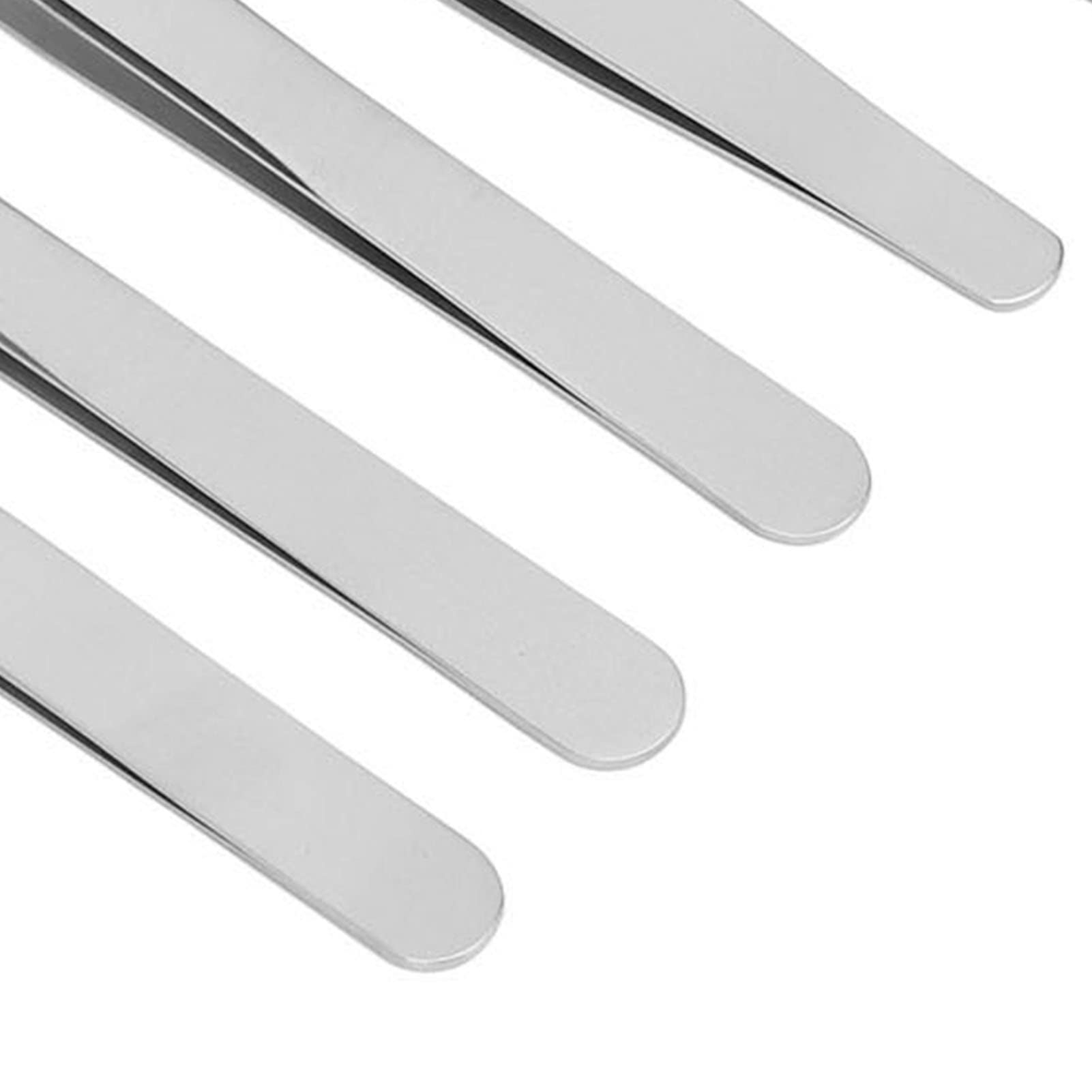 8PCS Professional Stainless Steel Eyelash Tweezers Set - False Eyelash Extension Tools for Eyebrows & Lashes with Storage Box | Perfect for Salon, Home Use & DIY Beauty