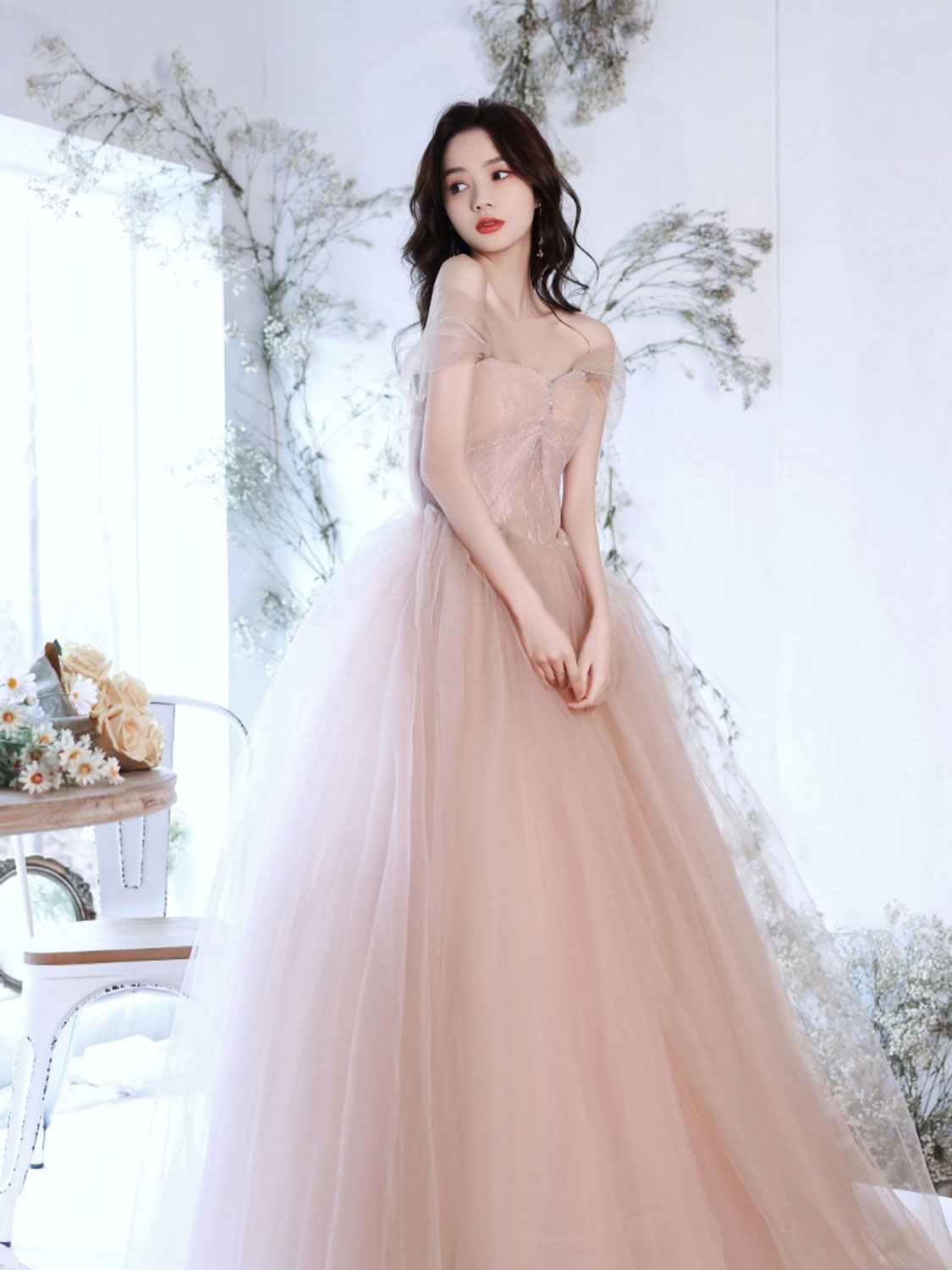 Elegant A-Line Off Shoulder Pink Long Prom Dress with Beading Lace - Perfect for Graduation, Homecoming & Special Occasions