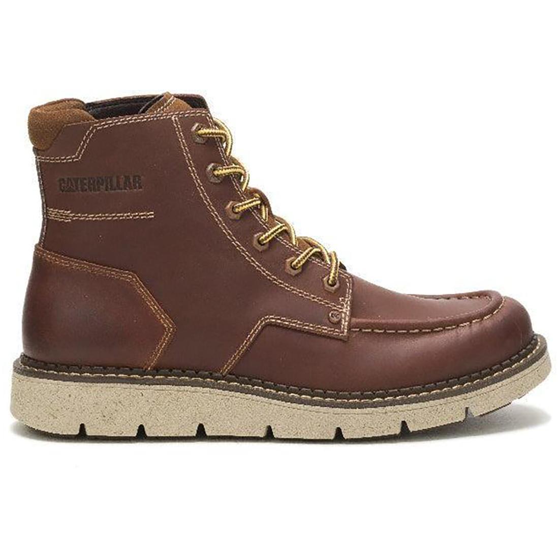 Covert Soft Toe Leather Mid Boots for Men - Comfortable Brown Work Boots for Construction, Hiking & Outdoor Activities